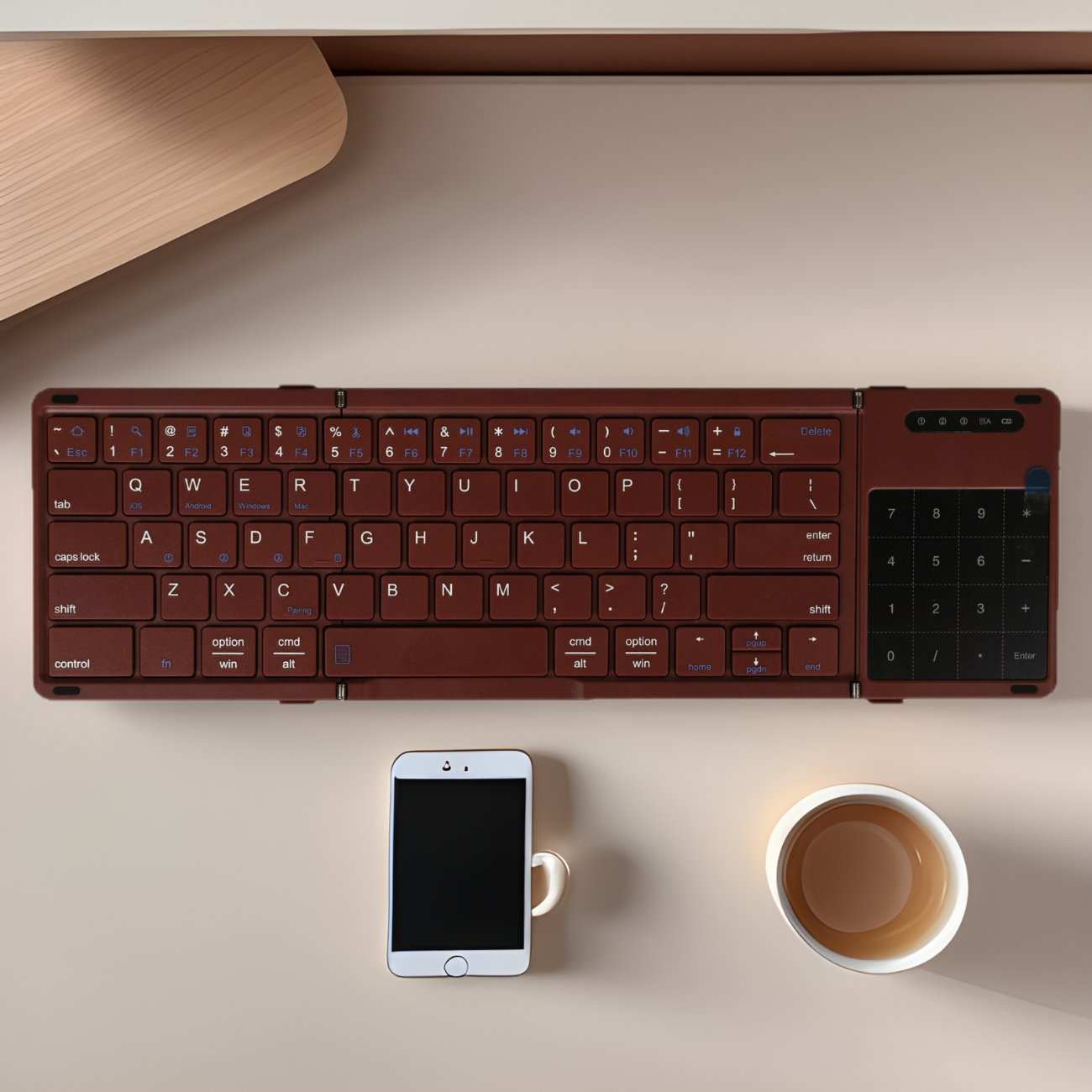 کیبورد بیسیم تاشو شارژی با تاچ پد Foldable Keyboard