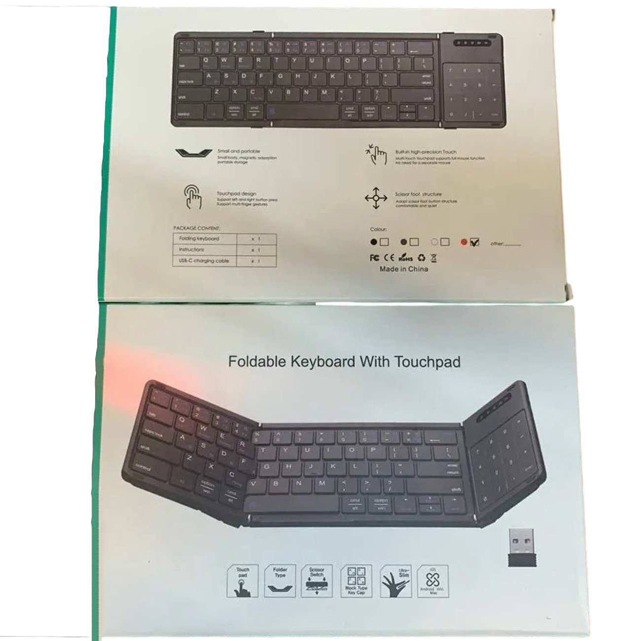 کیبورد بیسیم تاشو شارژی با تاچ پد Foldable Keyboard