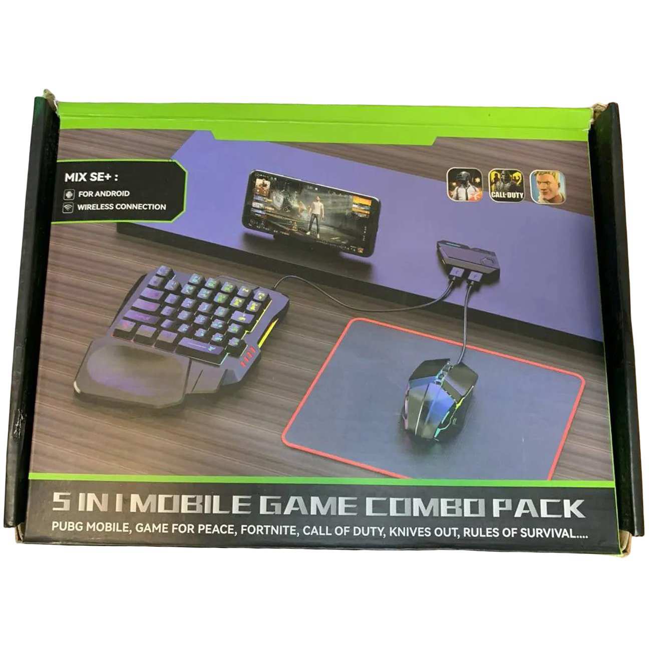 ست گیمینگ کیبورد، موس، مبدل وایرلس، پد موس و هولدر گوشی موبایل +MIX SE