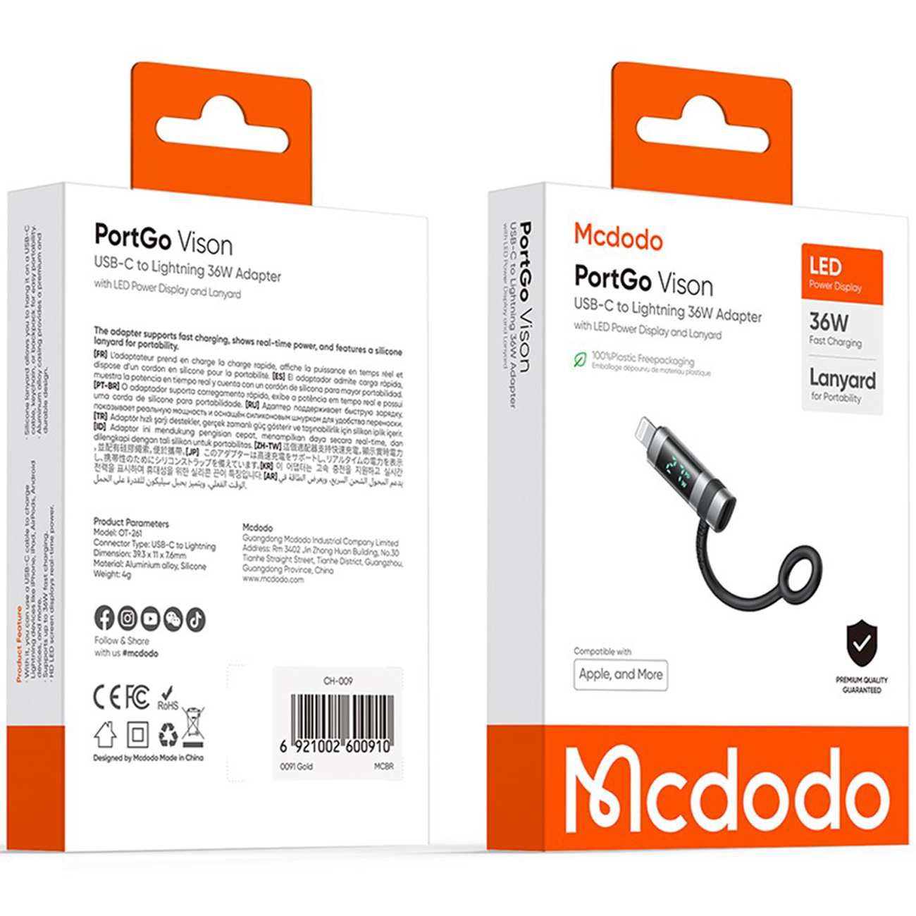 تبدیل و OTG تایپ سی به لایتنینگ مک دودو OT-2610