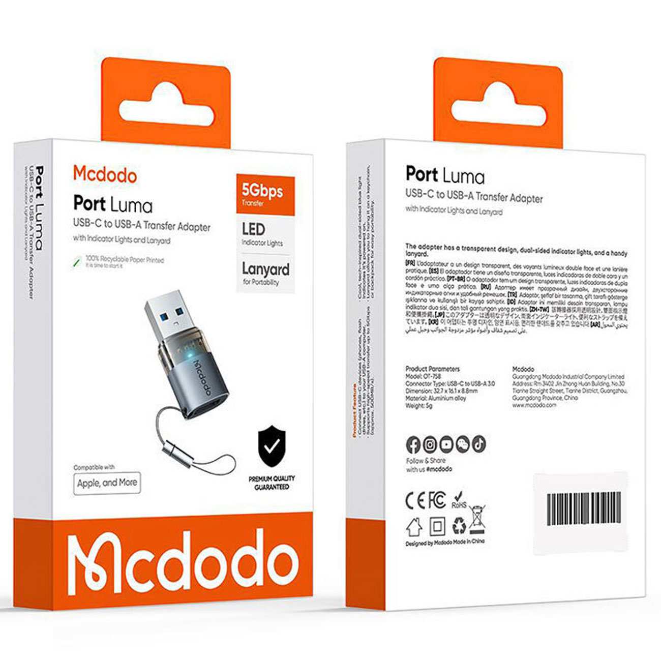 تبدیل و OTG تایپ سی به 3.0 USB مکدودو OT-7580