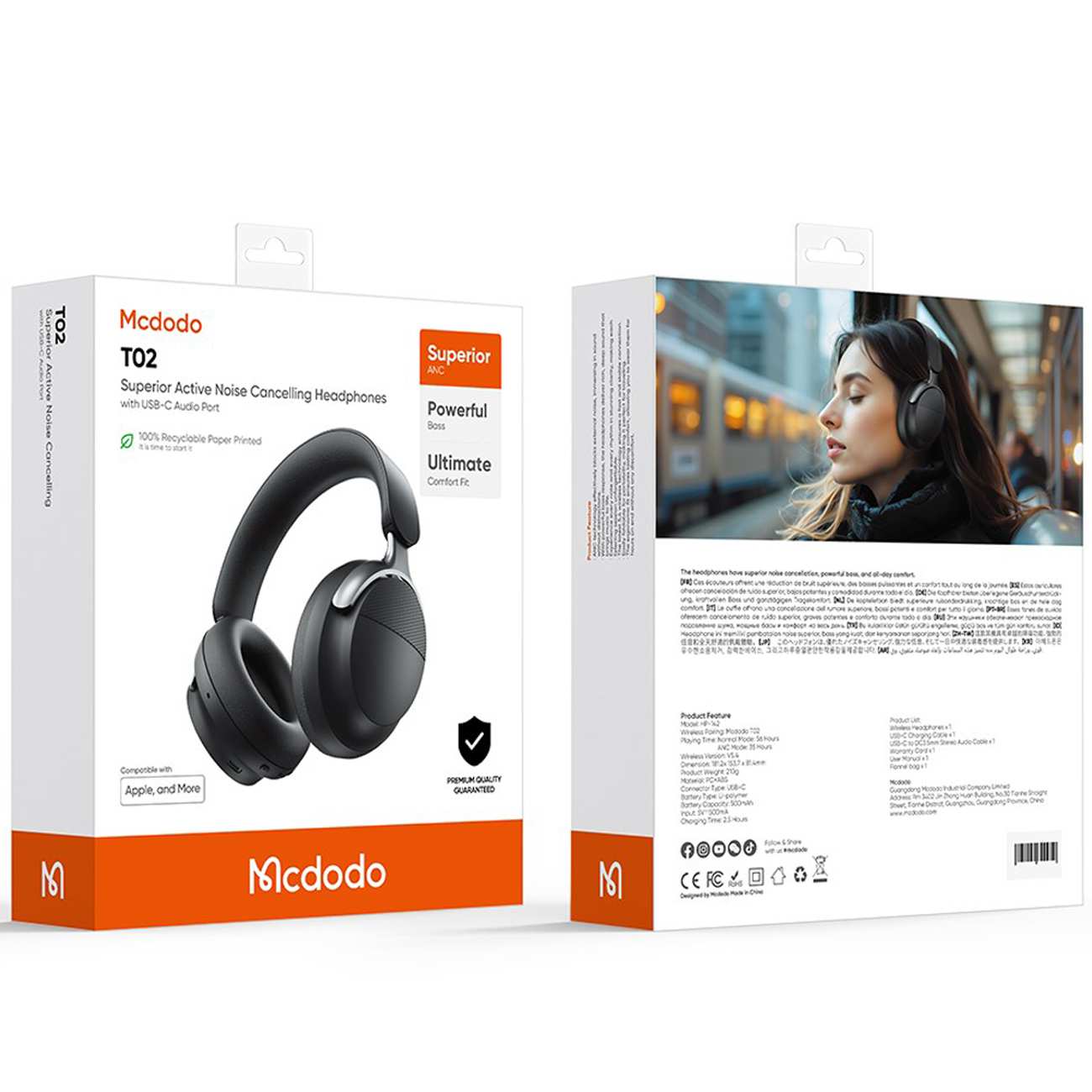 هدفون و هدست بلوتوث 5.4 مک دودو HP-142 با حذف نویز فعال