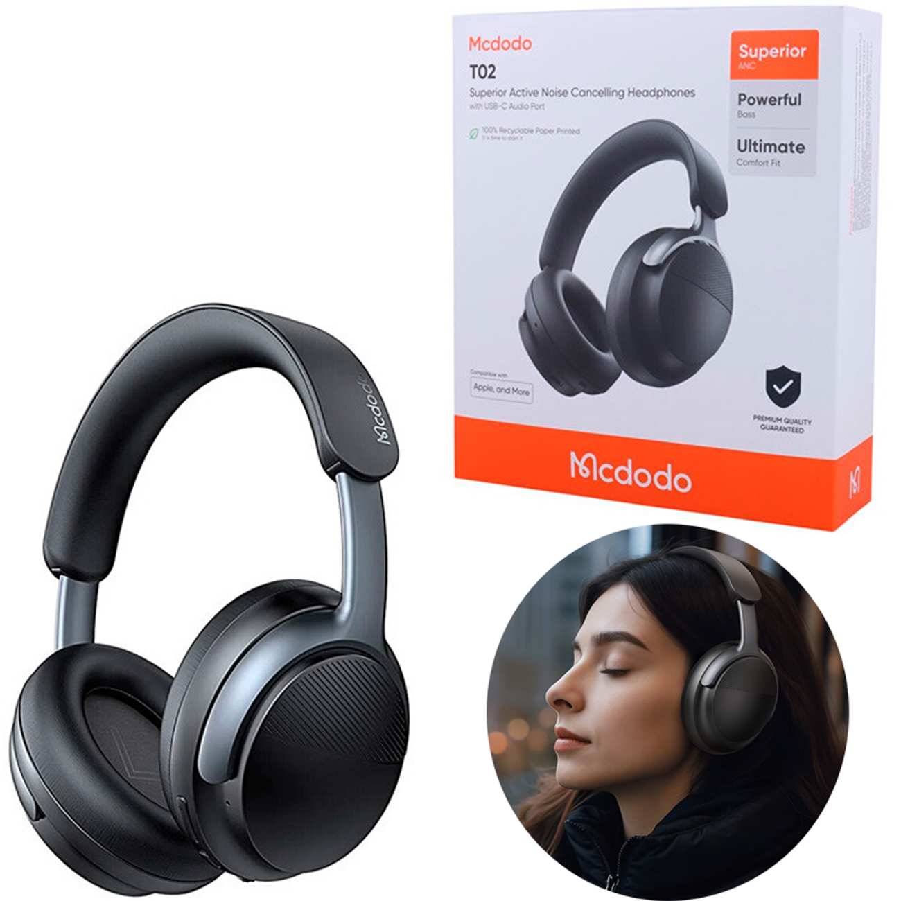 هدفون و هدست بلوتوث 5.4 مک دودو HP-142 با حذف نویز فعال