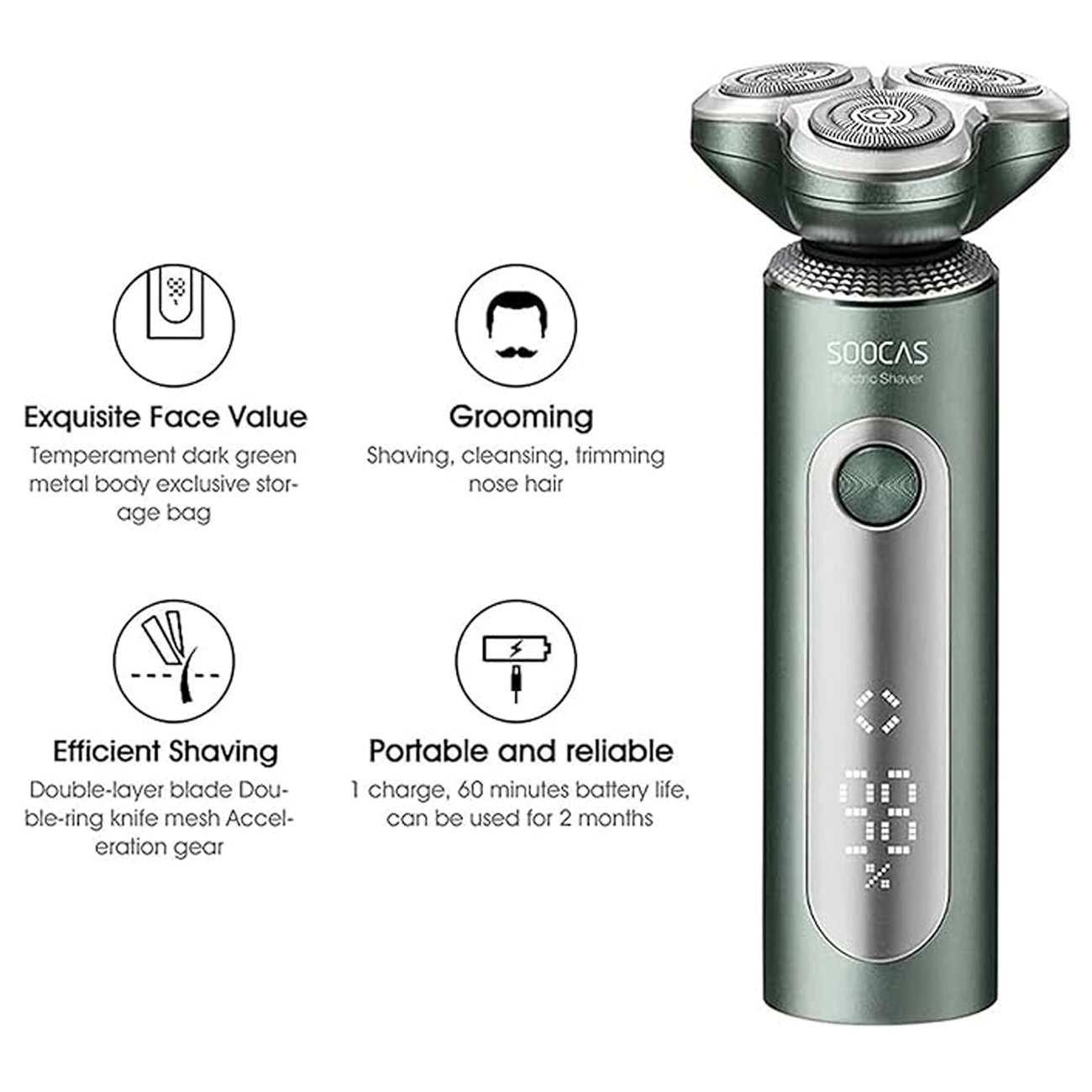 ریش تراش و ماشین اصلاح شارژی سوکاس S5