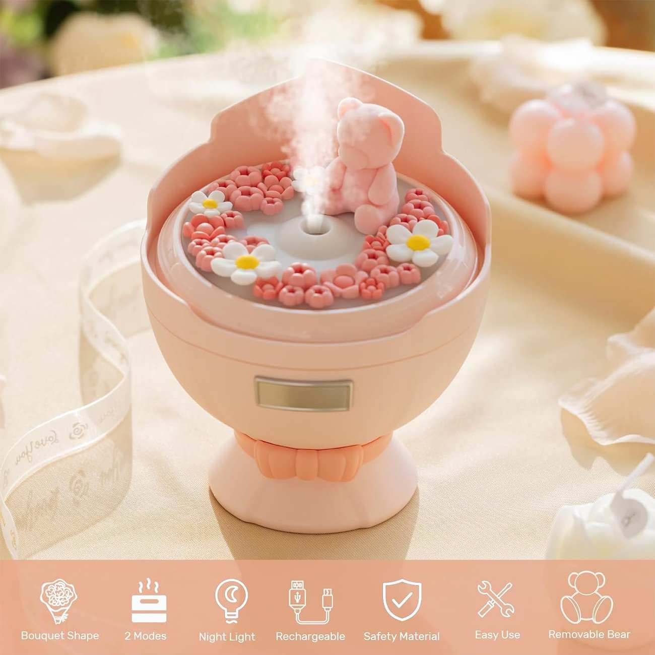 دستگاه بخور سرد و خوشبوکننده شارژی J228 با چراغ خواب ملایم