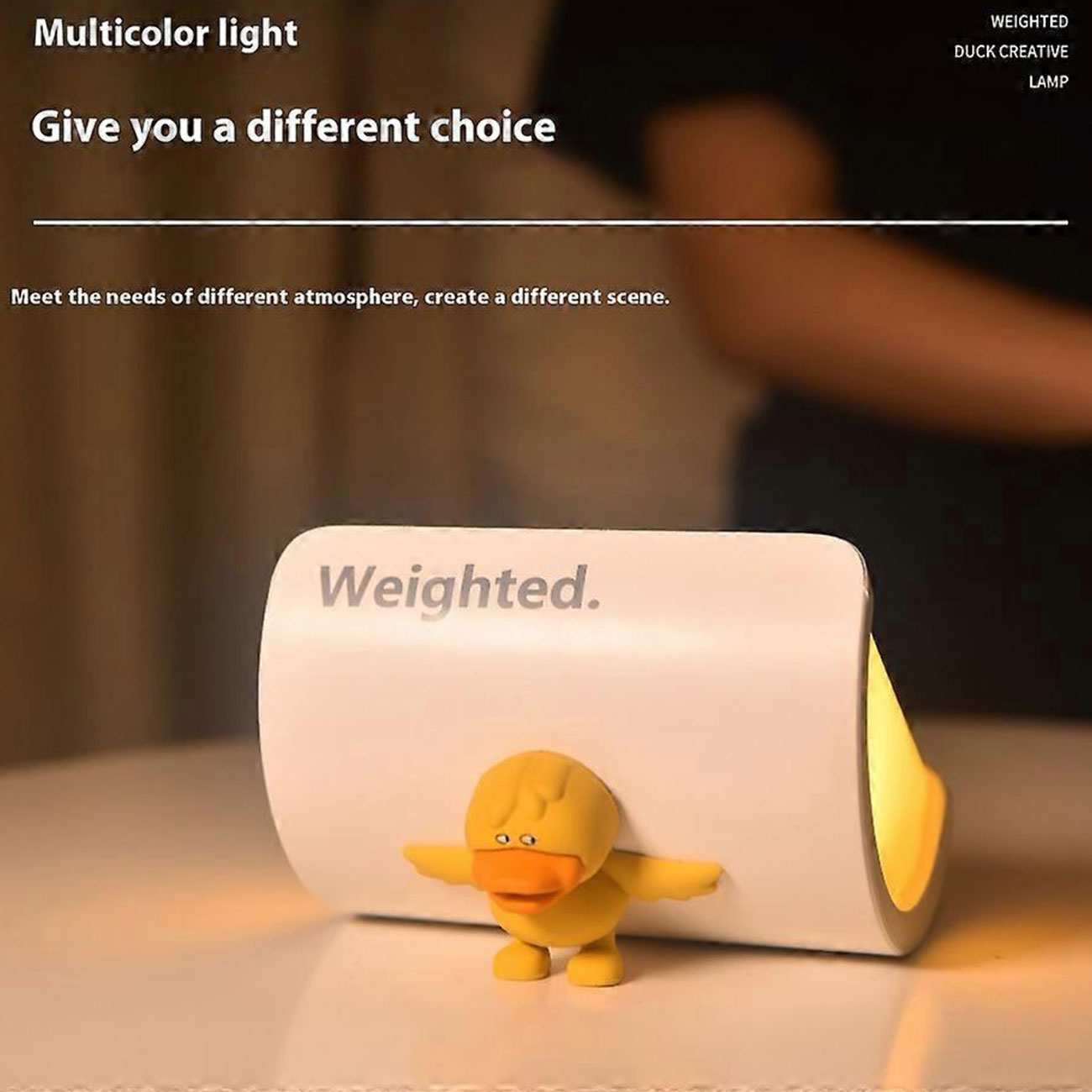 چراغ خواب فانتزی رومیزی شارژی LJC-223-C47 طرح اردک وزنهدار