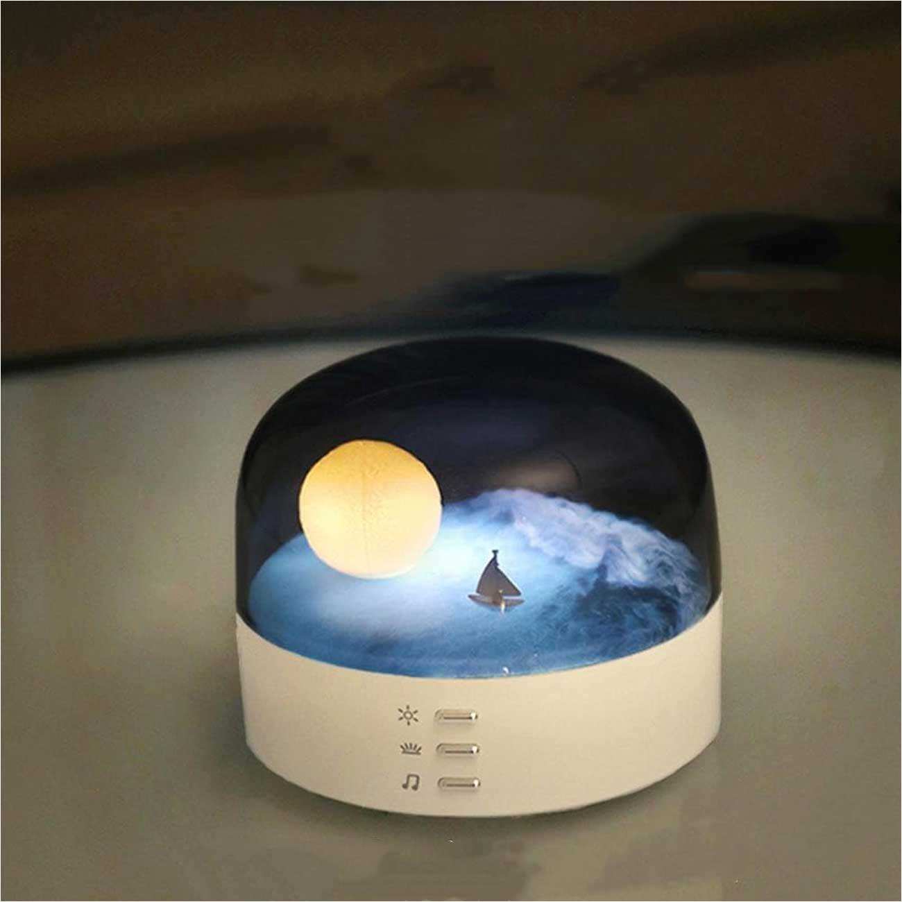 چراغ خواب رومیزی شارژی LJC-213 طرح ماه