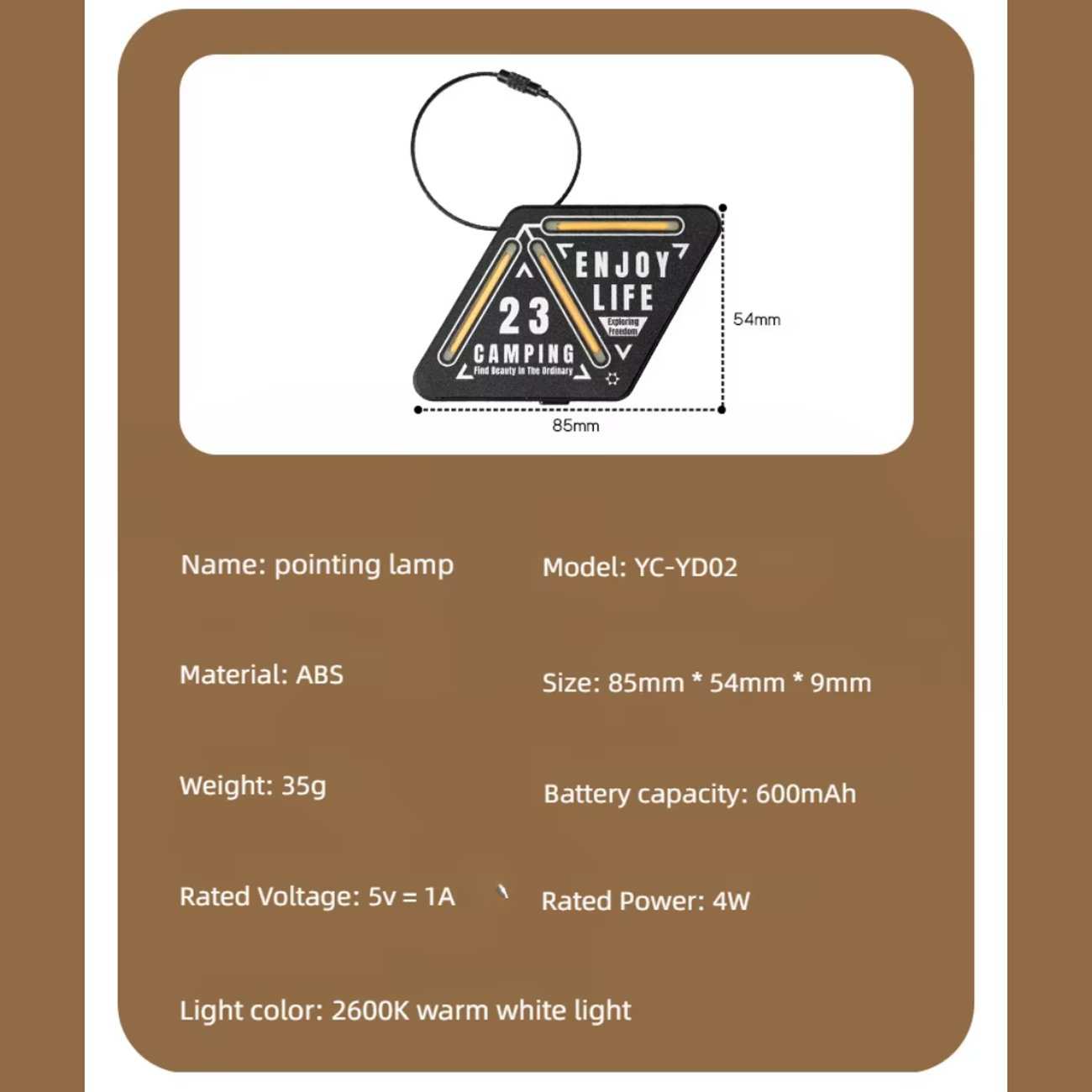 چراغ شارژی و لامپ کمپینگ هشدار قابل حمل YC-YD02