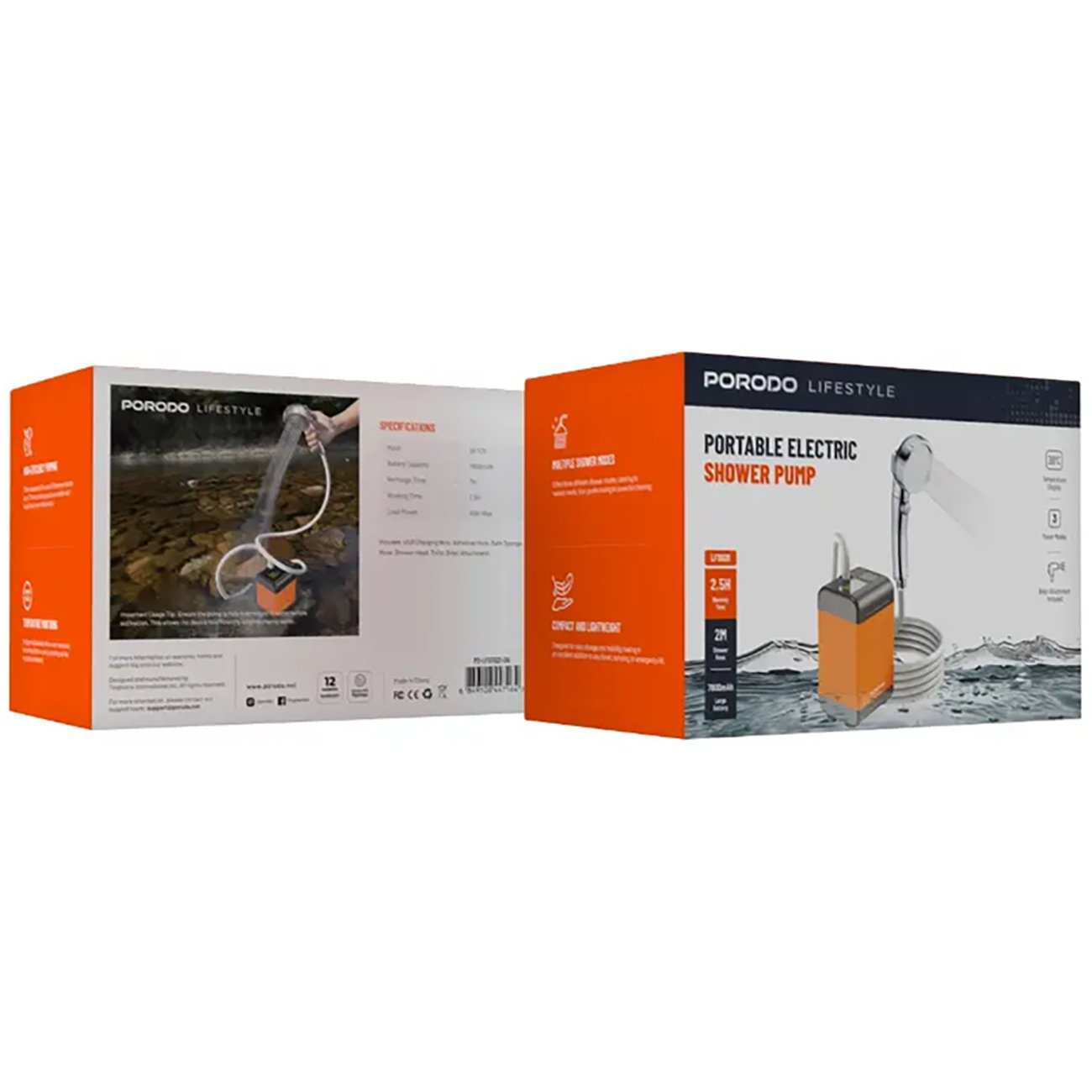 دوش حمام مسافرتی شارژی پورودو PD-LFST021-0G