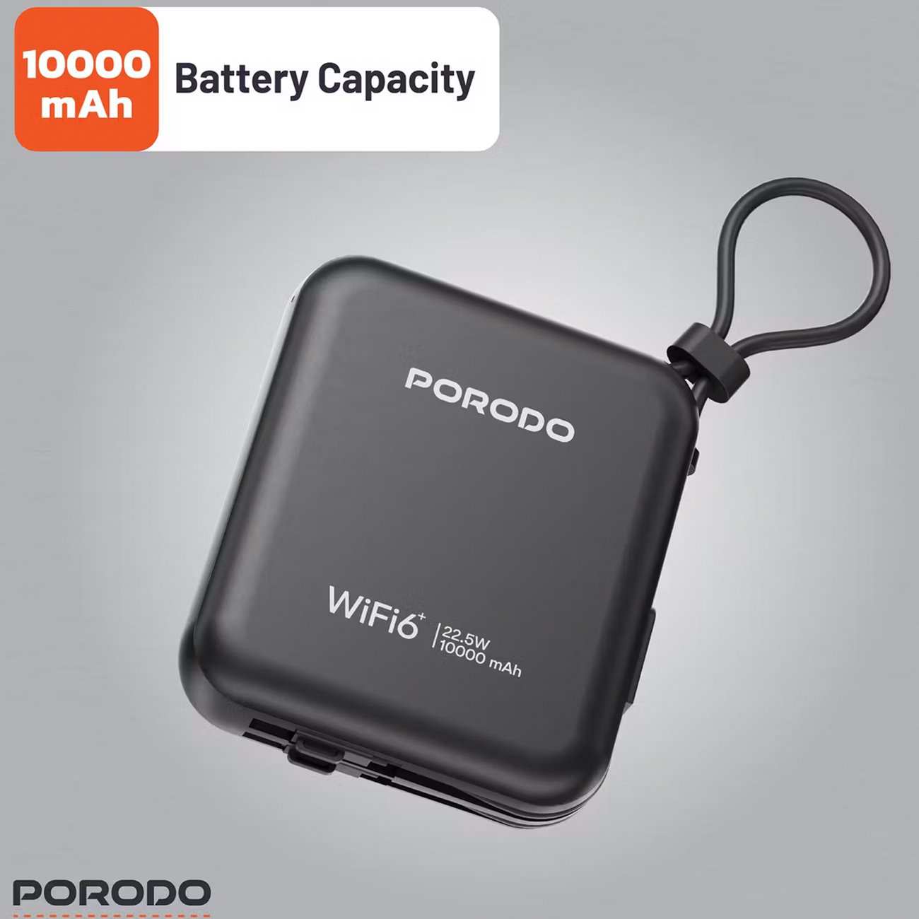 مودم همراه 4G LTE و پاوربانک 10000 با توان 22.5 وات پورودو PD-PBFCH064-BK
