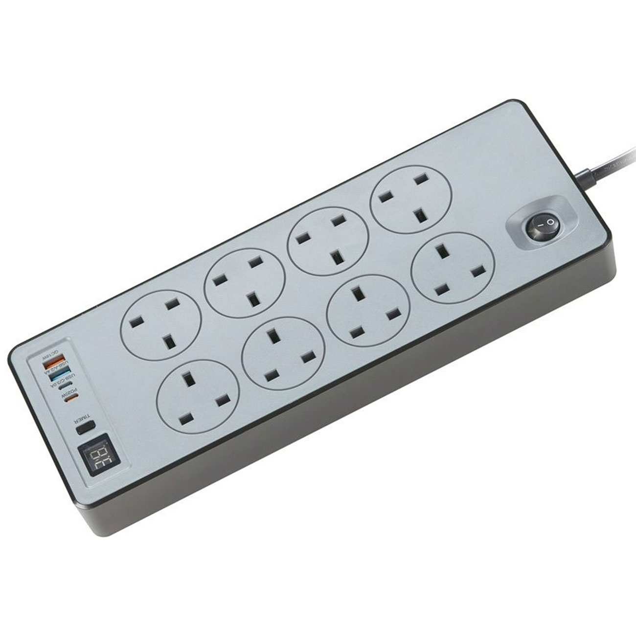 چند راهی برق 8 سوکت 2990 وات، دو USB و دو تایپ سی پاورولوژی PWCUQC047BK