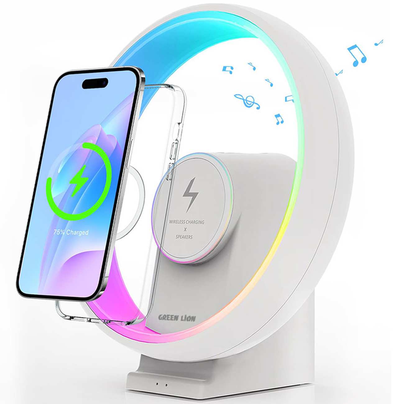 اسپیکر بلوتوث، چراغ خواب و شارژر وایرلس گرین لاین Green Lion GNJPTRLMPWH