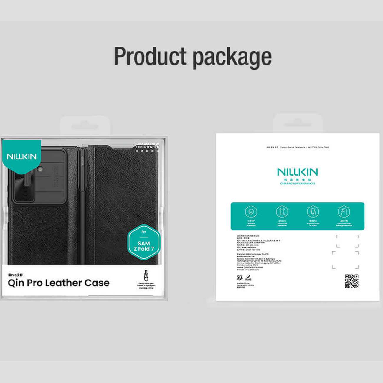 کیف گوشی موبایل سامسونگ Galaxy Z Fold 7 5G نیلکین Nillkin Qin Pro Leather