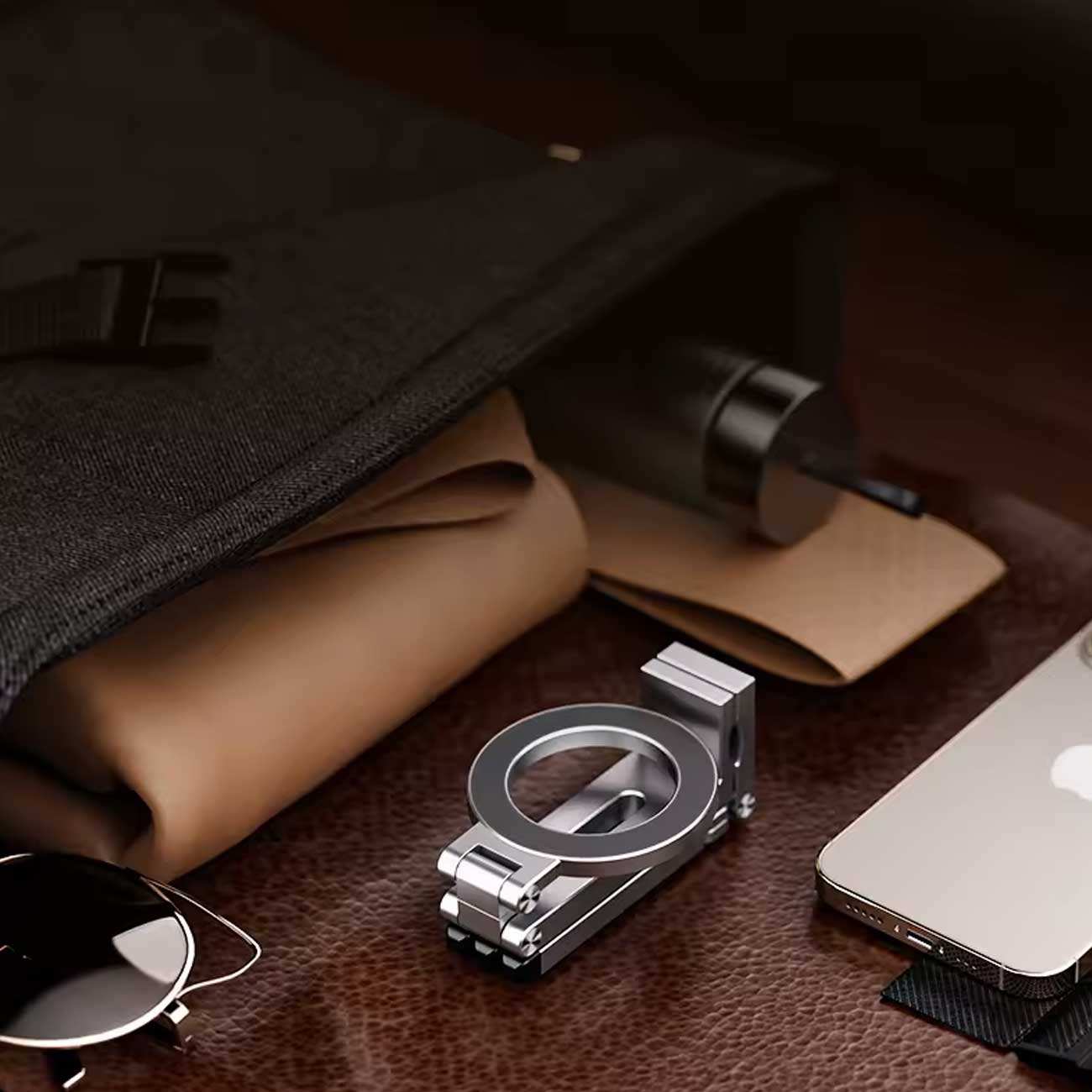 هولدر مگنتی تاشو رومیزی بونروی E01S با قابلیت اتصال به لبه میز و تخت