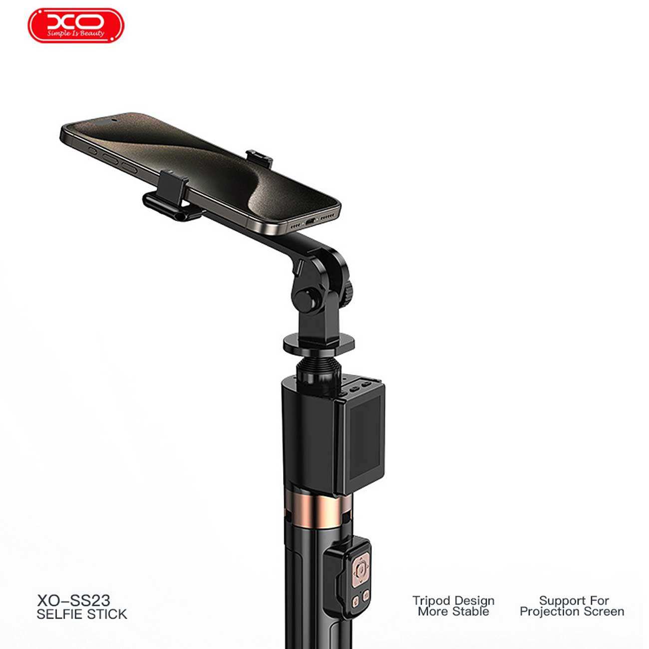 مونوپاد چراغدار و پایه نگهدارنده گوشی موبایل ایکس او SS23