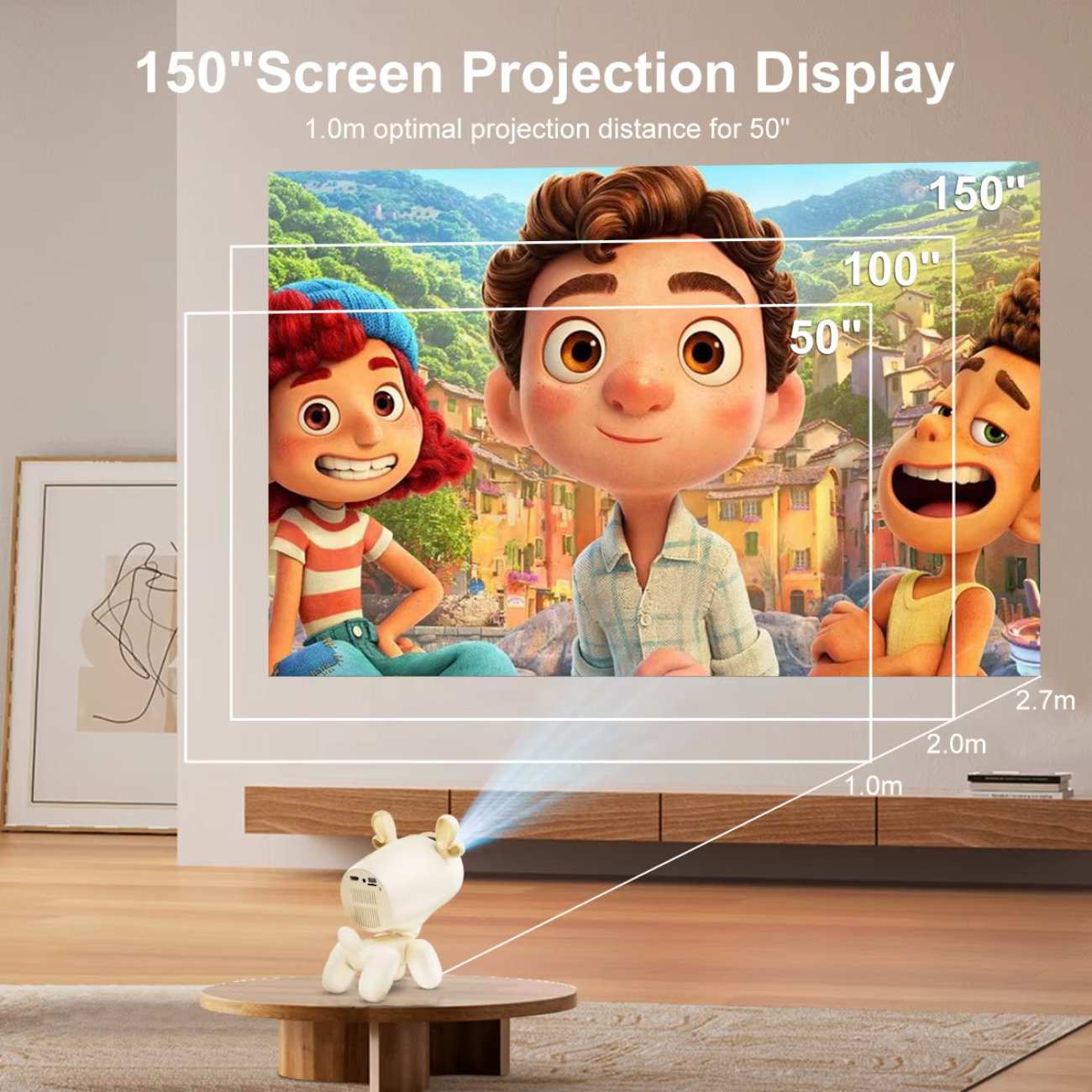 مینی ویدئو پروژکتور هوشمند قابل حمل JY320LI