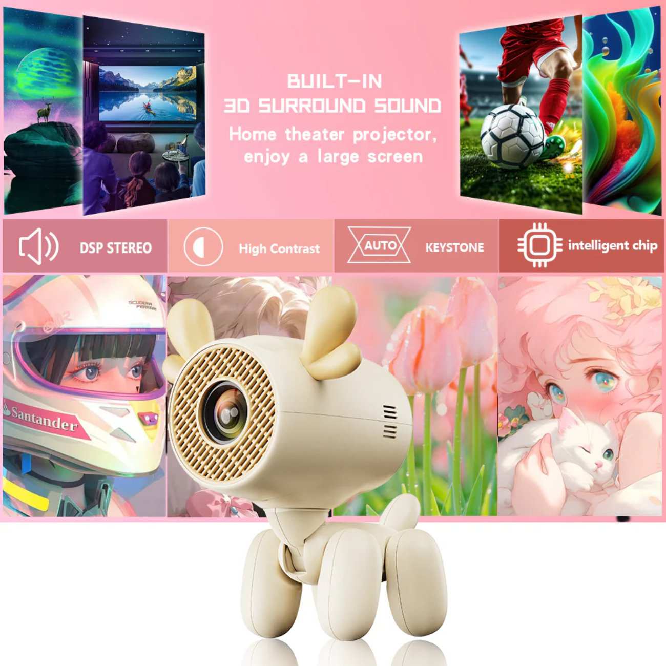 مینی ویدئو پروژکتور هوشمند قابل حمل JY320LI