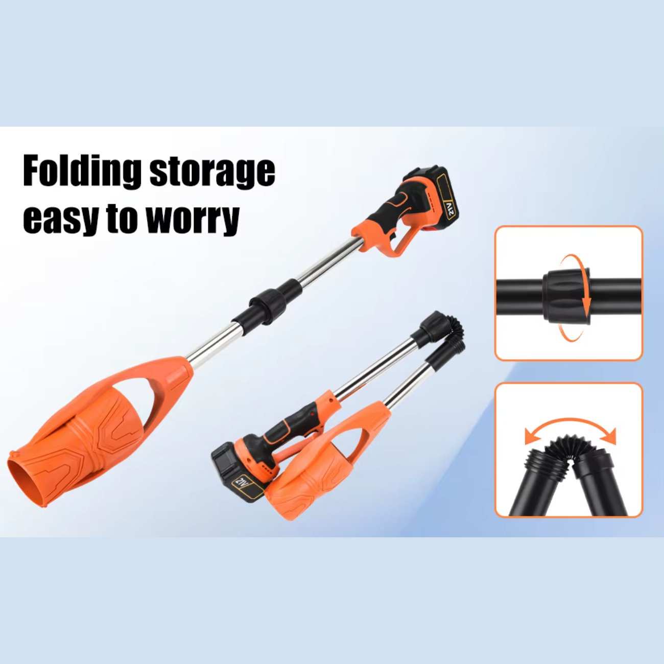 جت فن دمنده دسته دار تاشو شارژی قابل حمل CORDLESS LEAF BLOWER با باتری یدک