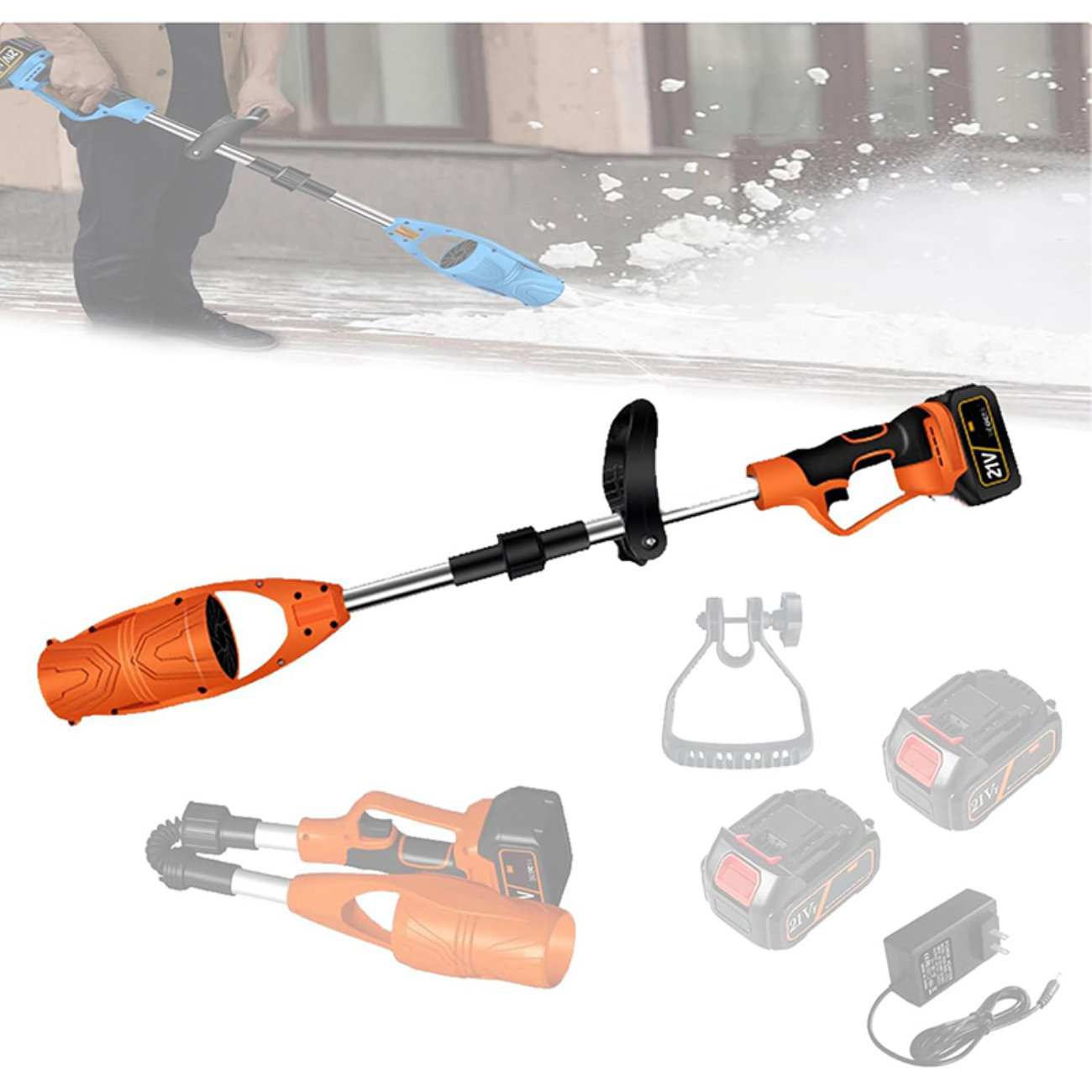 جت فن دمنده دسته دار تاشو شارژی قابل حمل CORDLESS LEAF BLOWER با باتری یدک