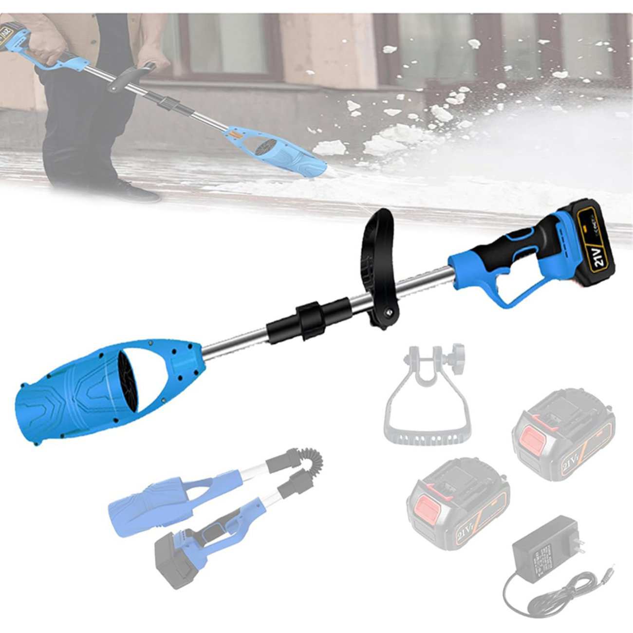 جت فن دمنده دسته دار تاشو شارژی قابل حمل CORDLESS LEAF BLOWER با باتری یدک