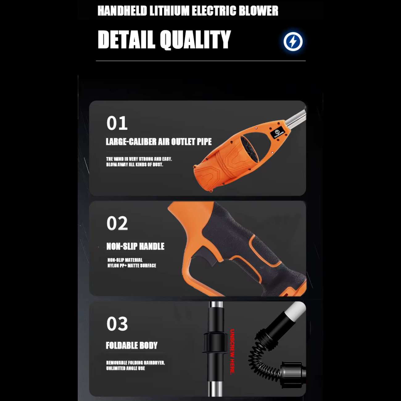 جت فن دمنده دسته دار تاشو شارژی قابل حمل CORDLESS LEAF BLOWER با باتری یدک