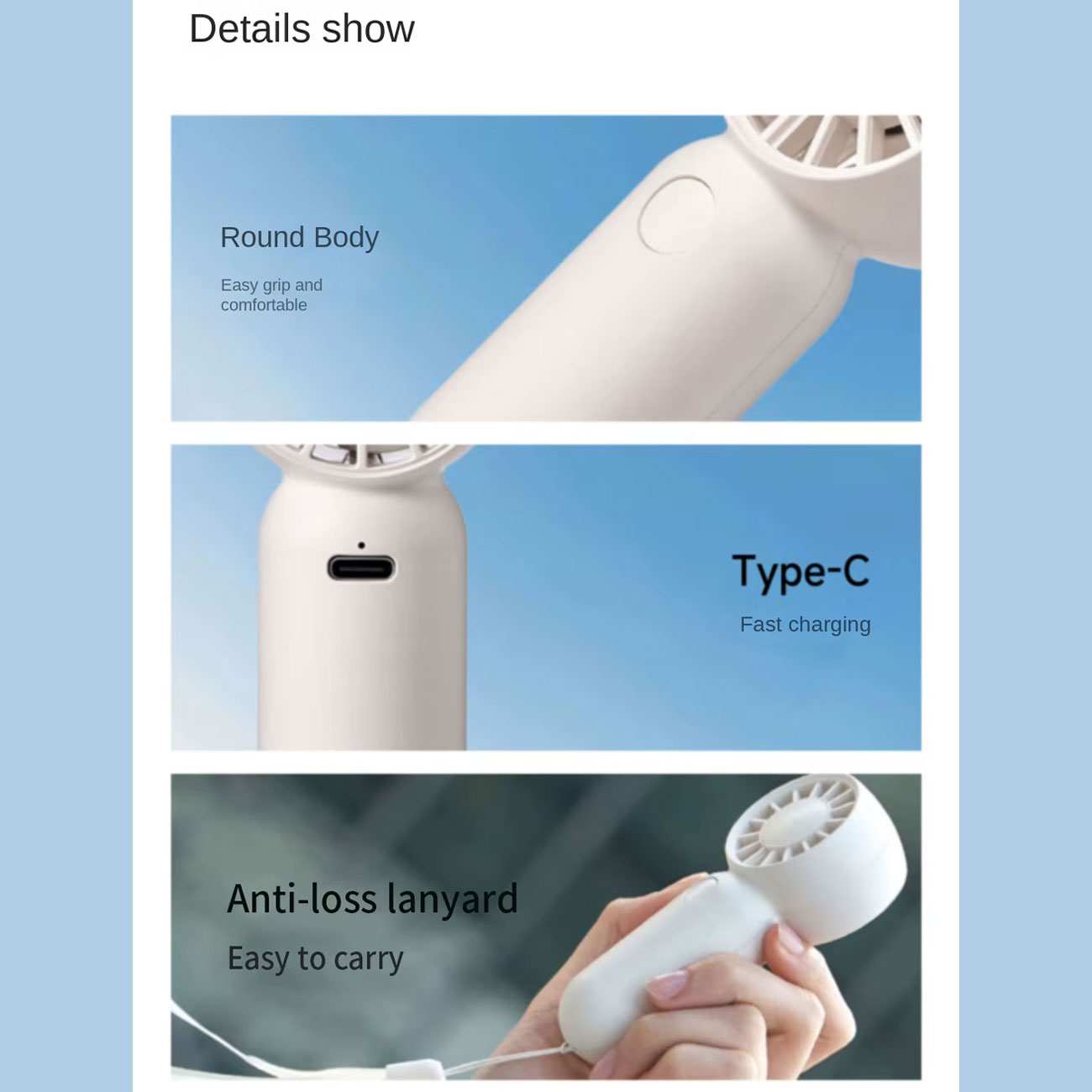 پنکه شارژی دستی کوالیتل Qualitell Y6