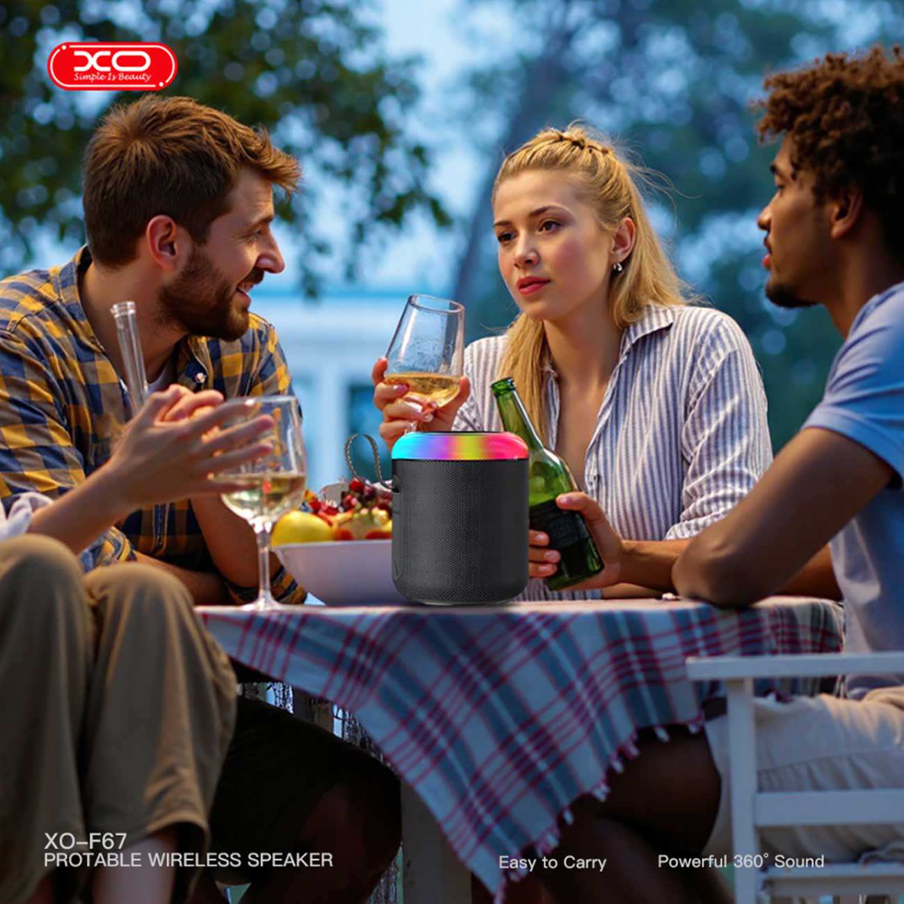 اسپیکر بلوتوثی قابل حمل شارژی ایکس او XO F67 با نور RGB