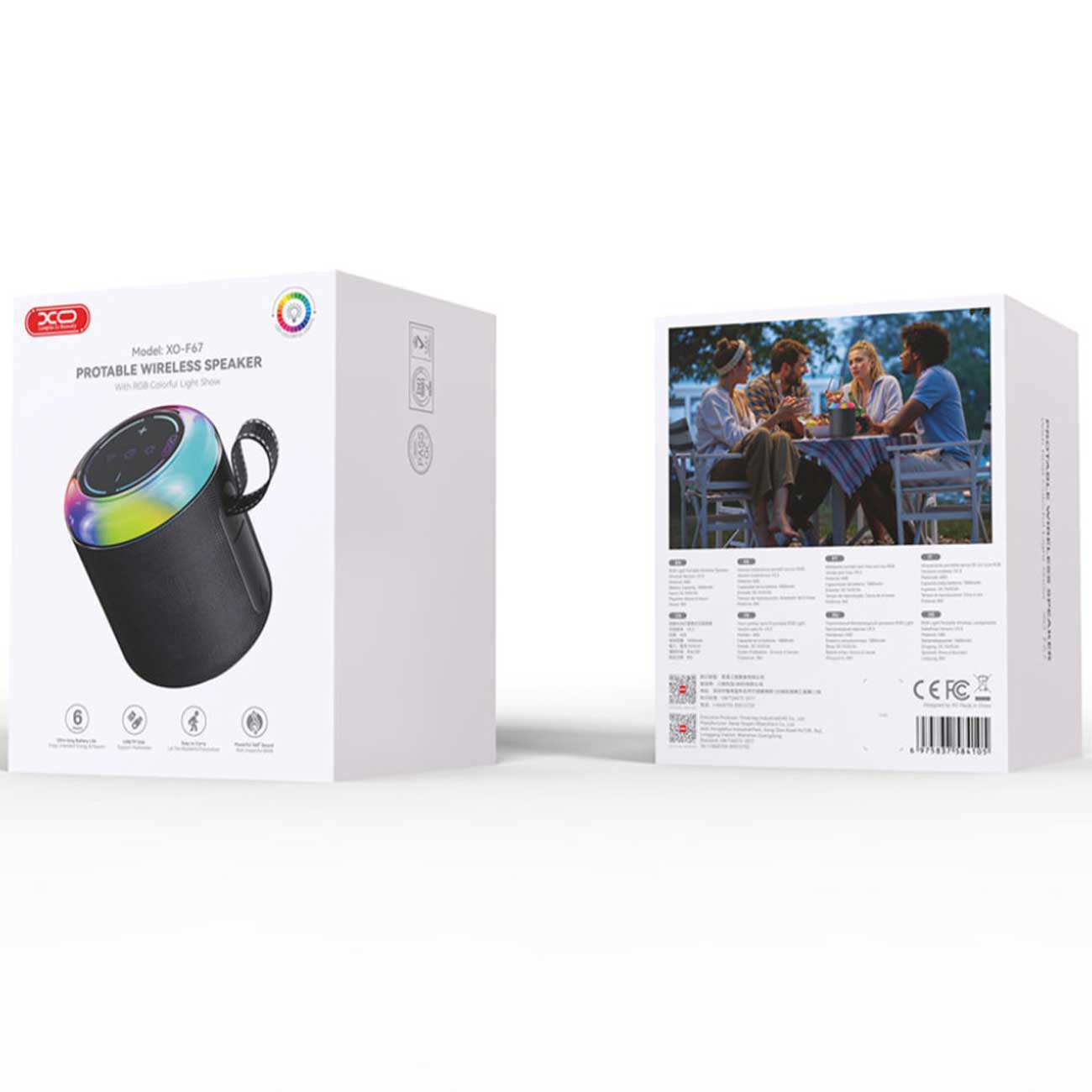 اسپیکر بلوتوثی قابل حمل شارژی ایکس او XO F67 با نور RGB