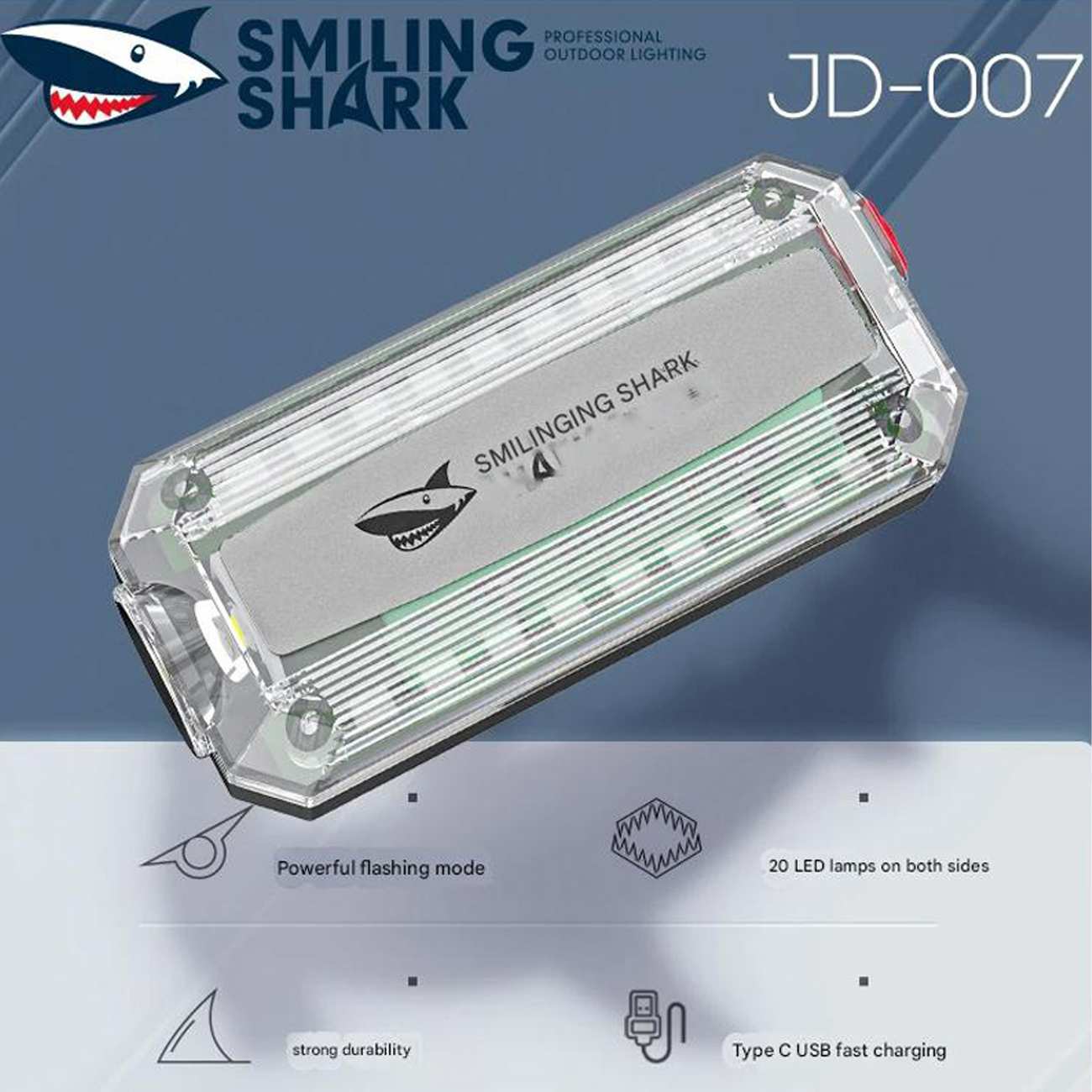 چراغ خطر و چراغ پلیسی اسمایلینگ شارک Smiling Shark JD007 با نور قرمز و آبی