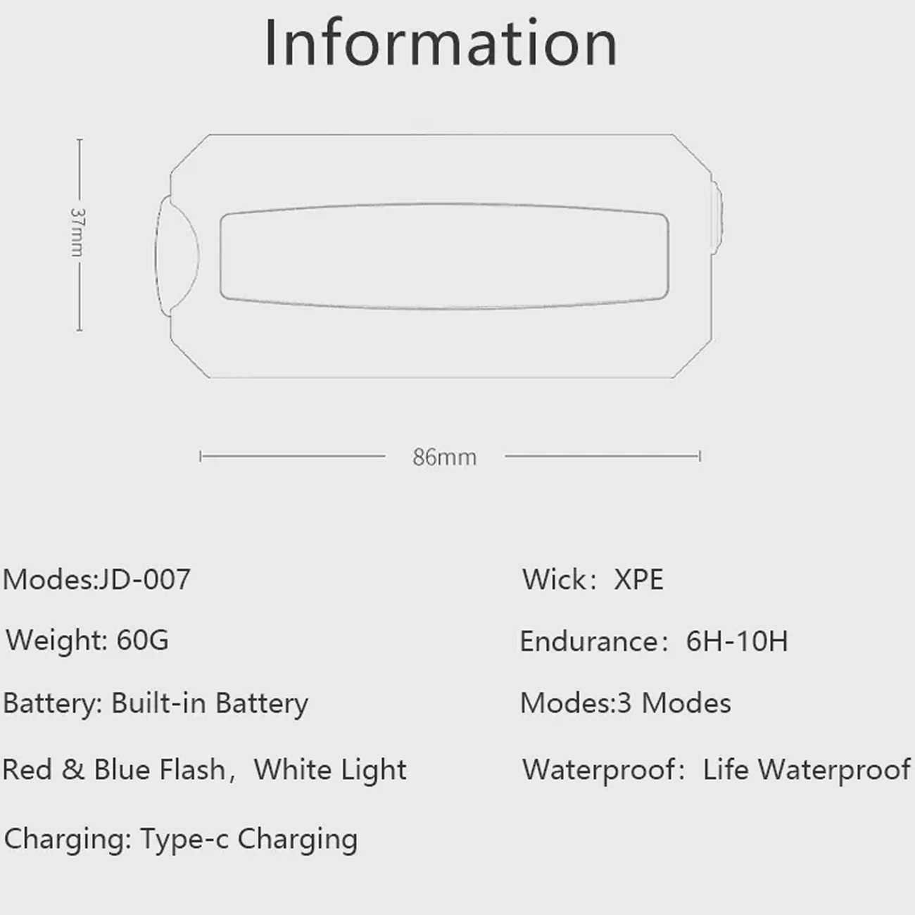 چراغ خطر و چراغ پلیسی اسمایلینگ شارک Smiling Shark JD007 با نور قرمز و آبی