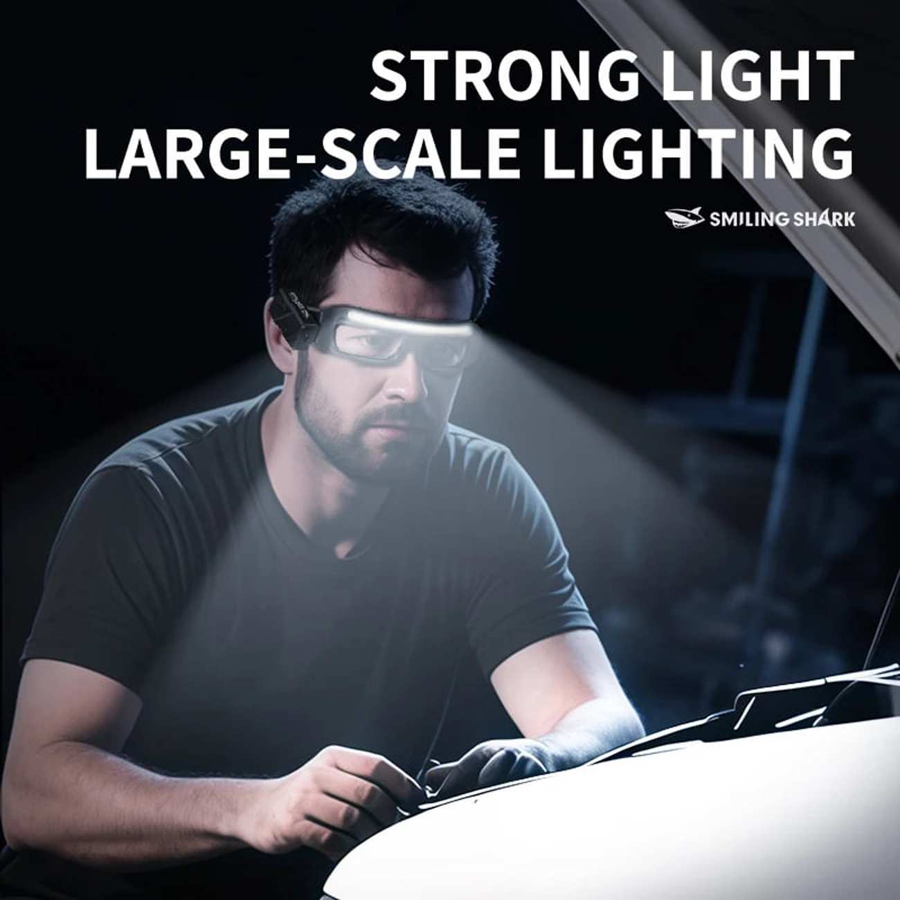 هدلایت سنسوردار و عینک کار اسمایلینگ شارک SmilingShark TD0243