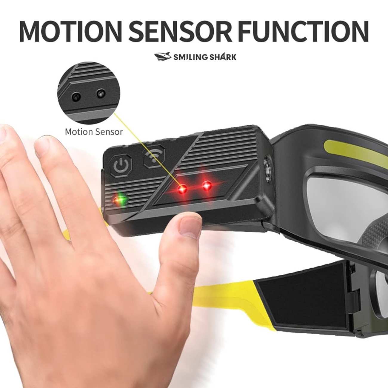 هدلایت سنسوردار و عینک کار اسمایلینگ شارک SmilingShark TD0243