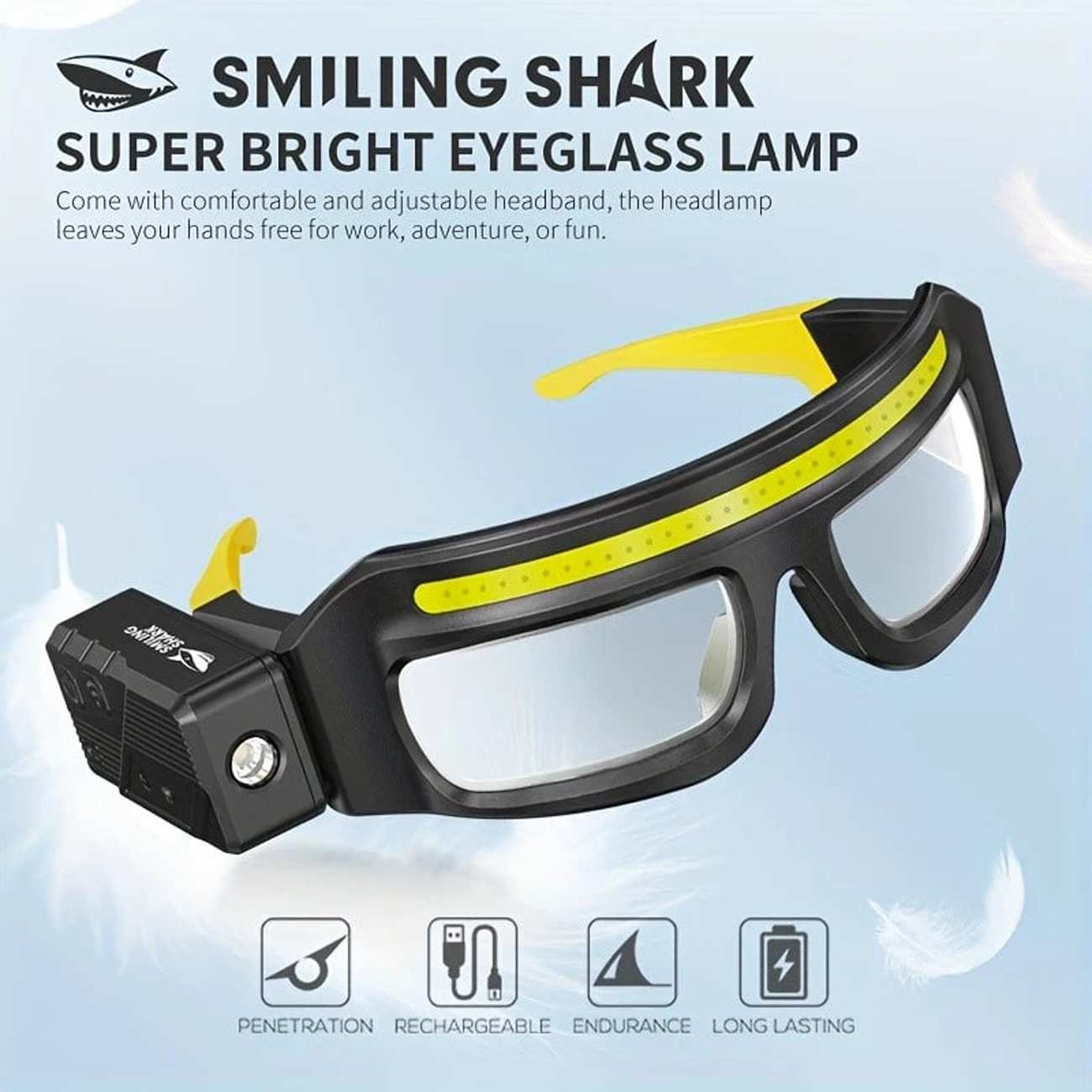 هدلایت سنسوردار و عینک کار اسمایلینگ شارک SmilingShark TD0243