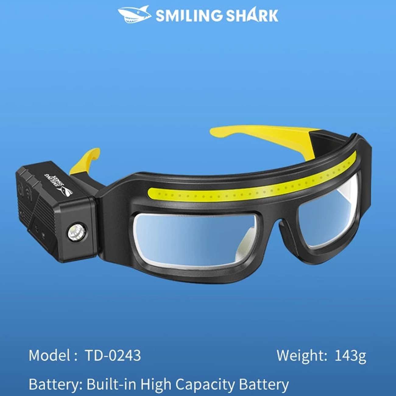 هدلایت سنسوردار و عینک کار اسمایلینگ شارک SmilingShark TD0243