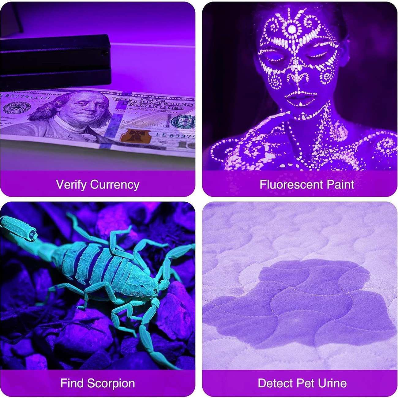 چراغ قوه شارژی کوچک گیره دار اسمایلینگ شارک SmilingShark 9188 با نور بنفش UV