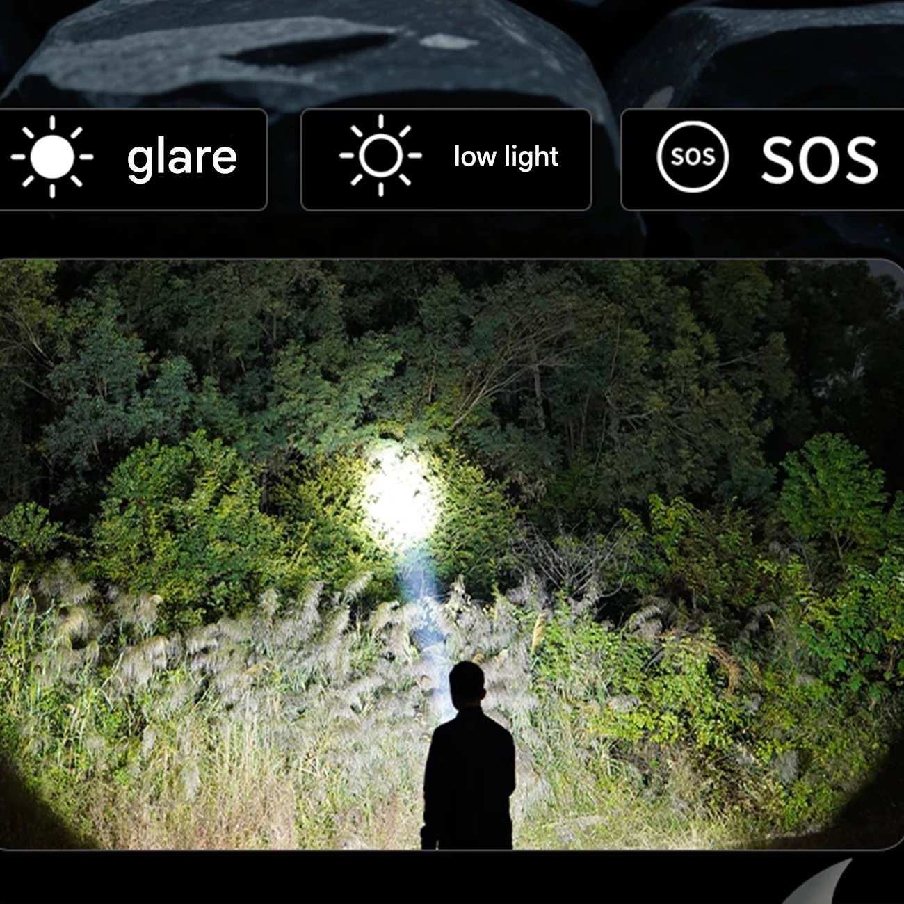 چراغ قوه شارژی و لامپ کمپینگ خورشیدی ضدآب چندمنظوره اسمایلینگ شارک Smiling Shark YJ-D290 با رادیو، پاوربانک و ژنراتور دستی