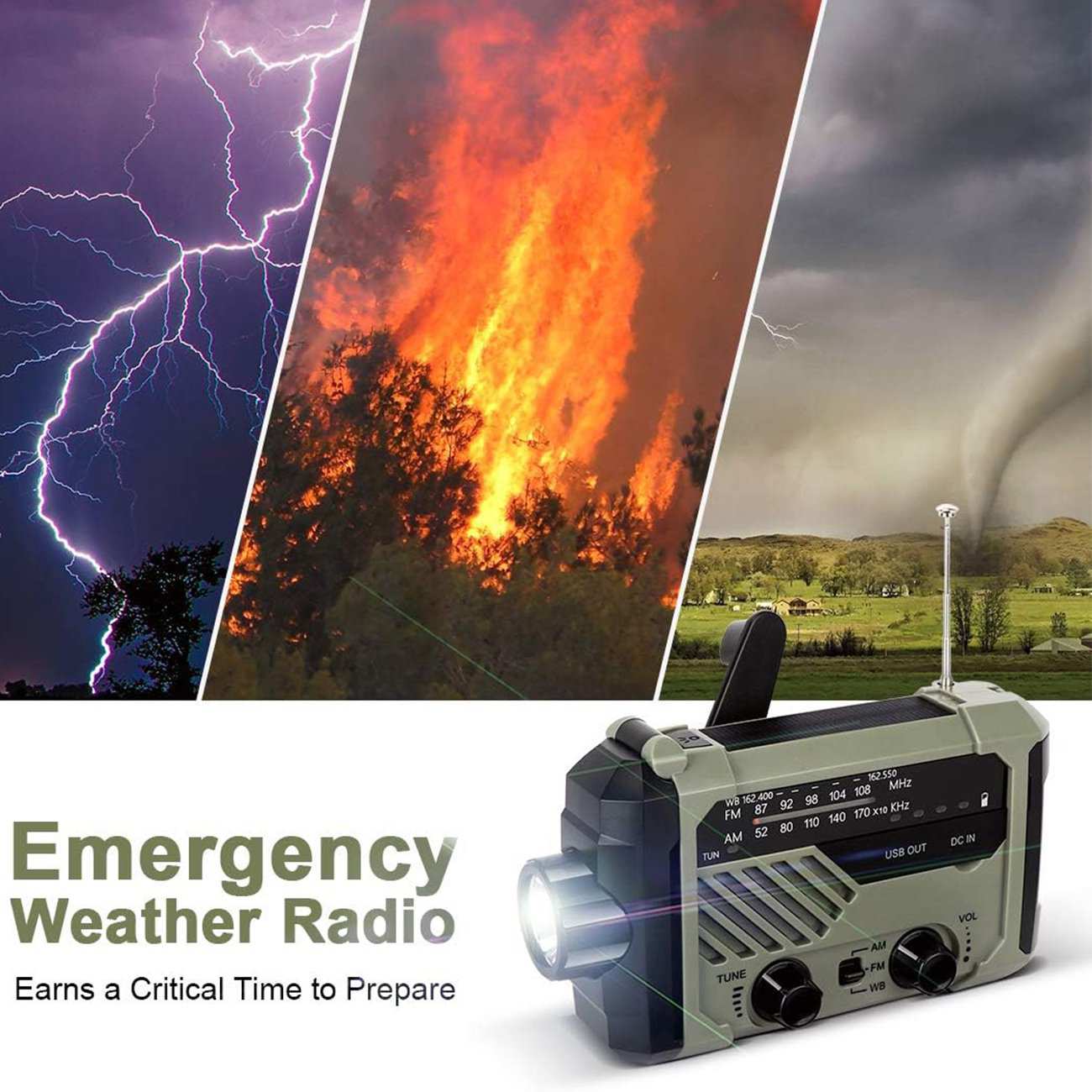 چراغ قوه شارژی و لامپ کمپینگ خورشیدی ضدآب چندمنظوره اسمایلینگ شارک Smiling Shark YJ-D290 با رادیو، پاوربانک و ژنراتور دستی