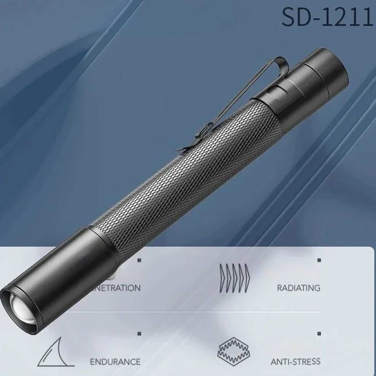 چراغقوه جیبی قلمی ضدآب اسمایلینگشارک sd-1211