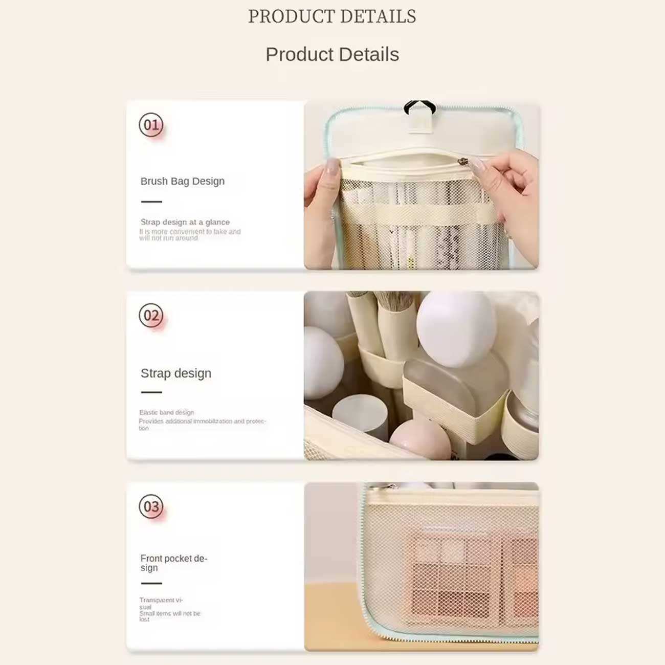 کیف لوازم آرایش مسافرتی جوردن و جودی jordan & judy pt073