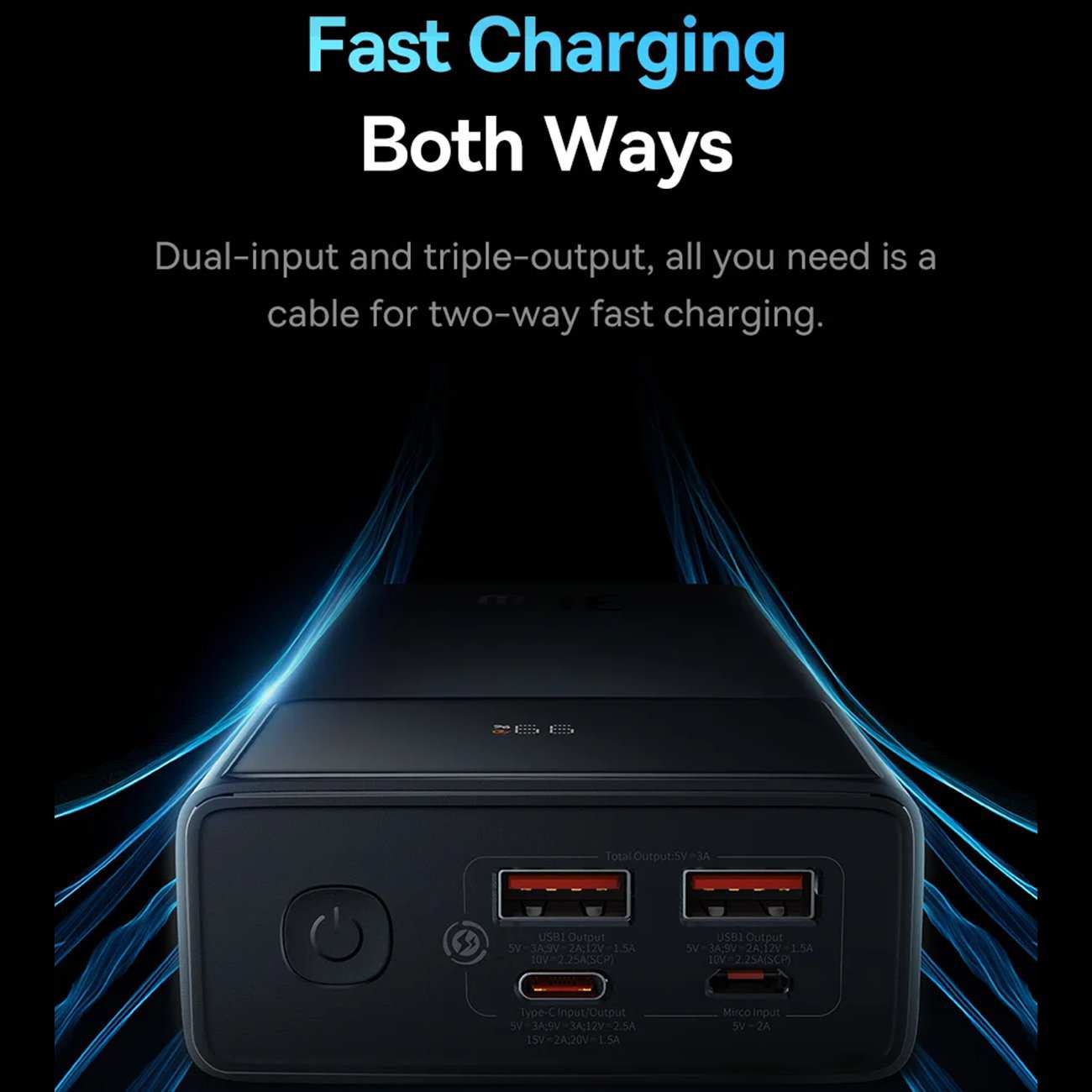 پاوربانک 10000 میلی آمپر 30 وات فست شارژ Type-C و USB-A بیسوس Baseus PPXJ1030 P10022907113-00