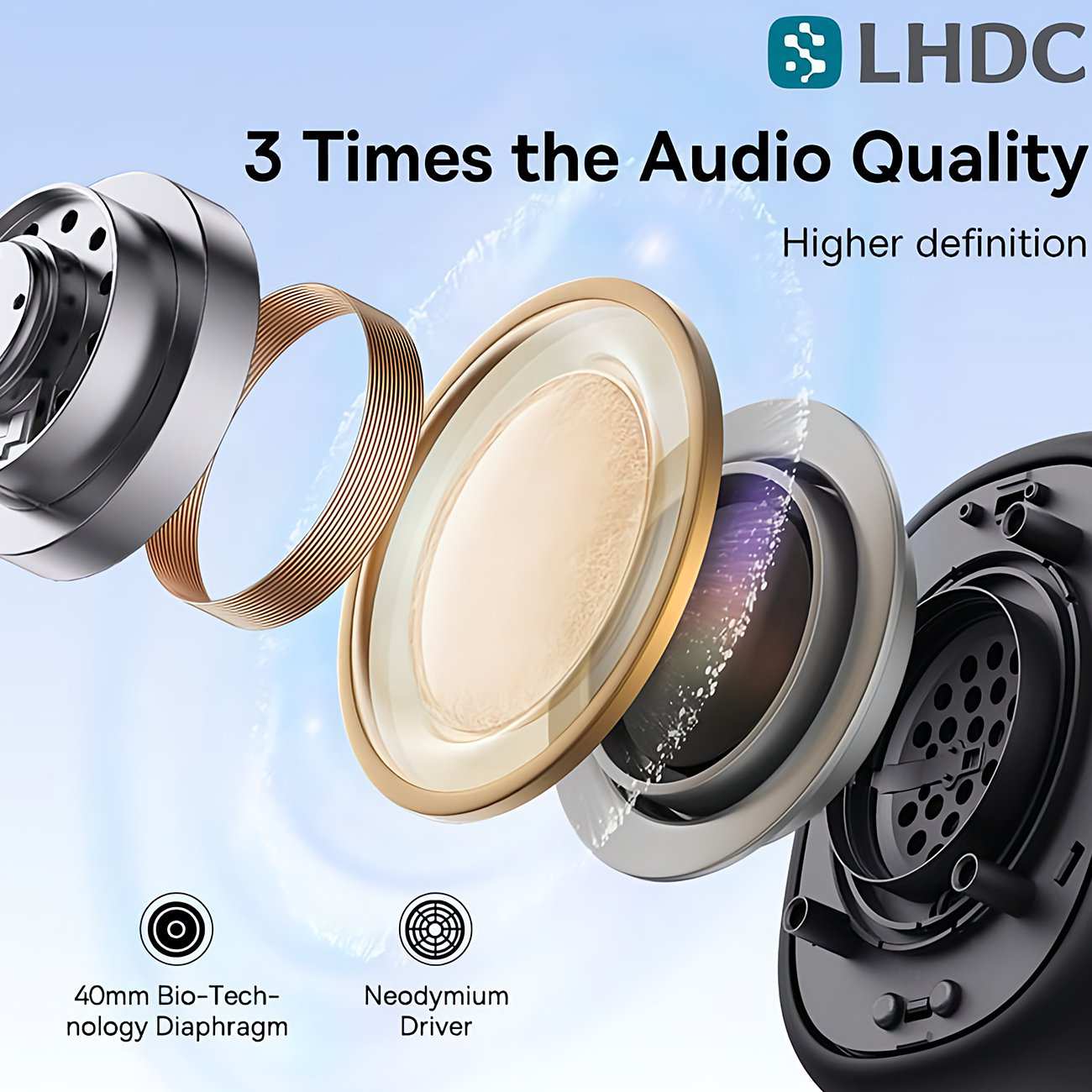 هدفون بلوتوثی 5.3 نویز کنسلینگ فعال بیسوس Baseus Bowie H1i