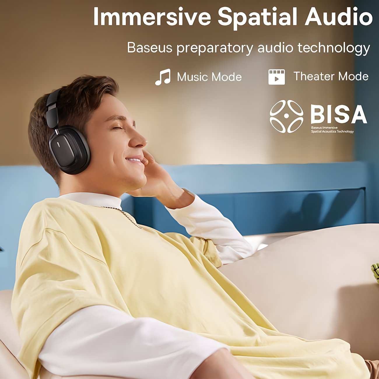 هدفون بلوتوثی 5.3 نویز کنسلینگ فعال بیسوس Baseus Bowie H1i