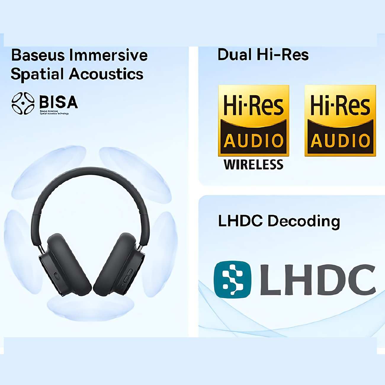 هدفون بلوتوثی 5.3 نویز کنسلینگ فعال بیسوس Baseus Bowie H1i