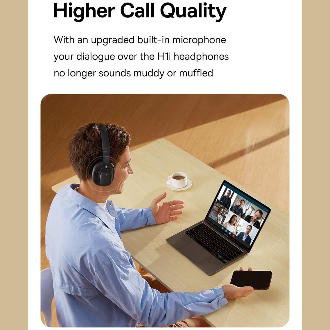 هدفون بلوتوثی 5.3 نویز کنسلینگ فعال بیسوس Baseus Bowie H1i