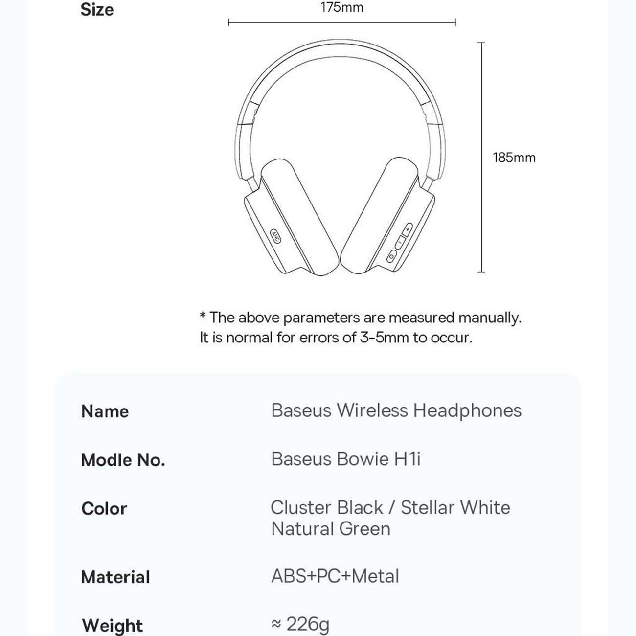 هدفون بلوتوثی 5.3 نویز کنسلینگ فعال بیسوس Baseus Bowie H1i