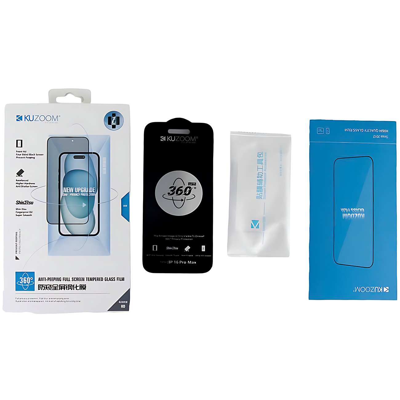 گلس پرایوسی 360 درجه آیفون 17 پرو کوزوم KUZOOM ANTI-PEEPING