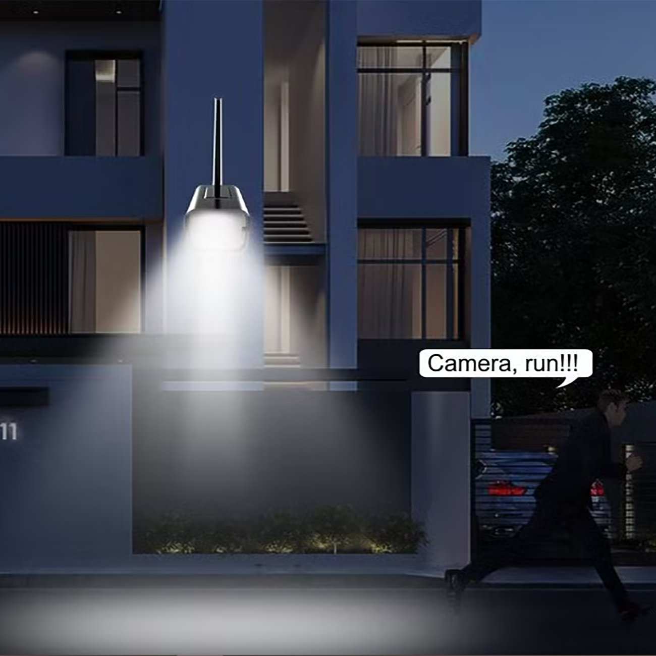 چراغ شارژی هوشمند سنسور حرکتی خورشیدی ضدآب اسمایلینگ شارک SMILING SHARK HS-V79 طرح دوربین مداربسته