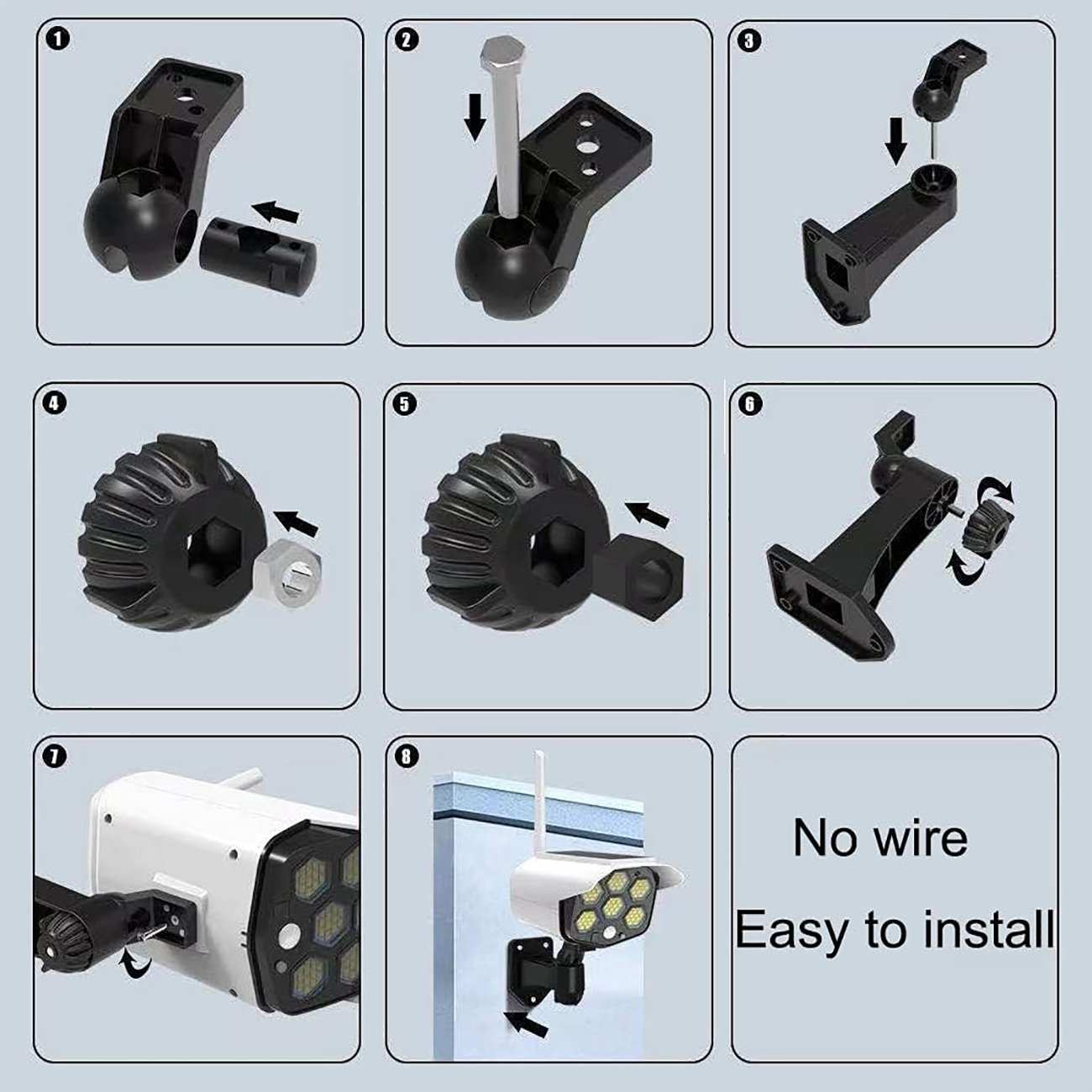 چراغ شارژی هوشمند سنسور حرکتی خورشیدی ضدآب اسمایلینگ شارک SMILING SHARK HS-V79 طرح دوربین مداربسته