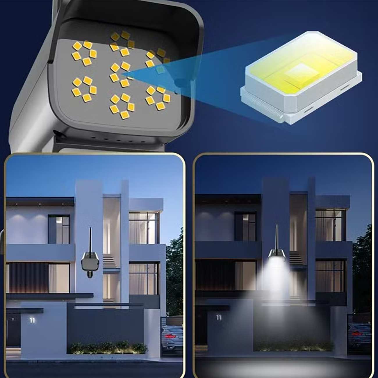 چراغ شارژی هوشمند سنسور حرکتی خورشیدی ضدآب اسمایلینگ شارک SMILING SHARK HS-V79 طرح دوربین مداربسته