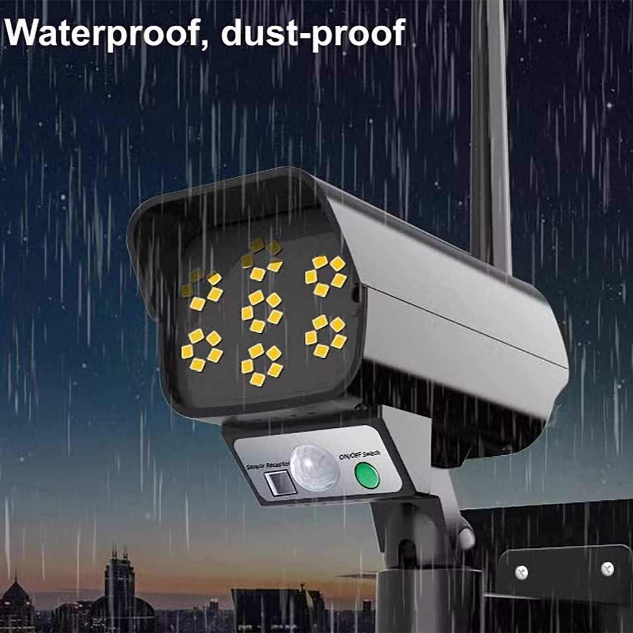 چراغ شارژی هوشمند سنسور حرکتی خورشیدی ضدآب اسمایلینگ شارک SMILING SHARK HS-V79 طرح دوربین مداربسته